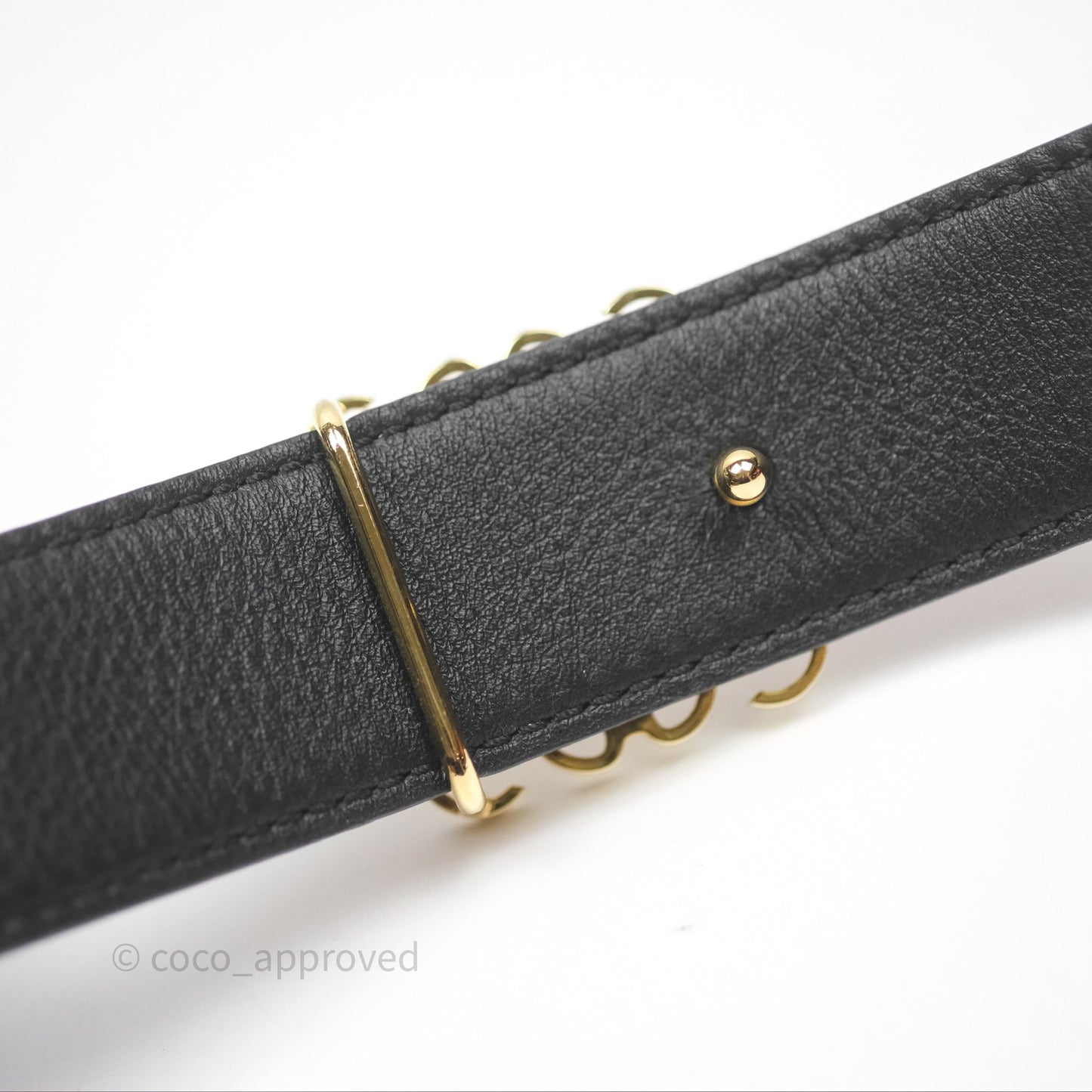 Loewe Reversible Anagram Belt in Smooth Calfskin Tan/ Black Gold Hardware Size 85