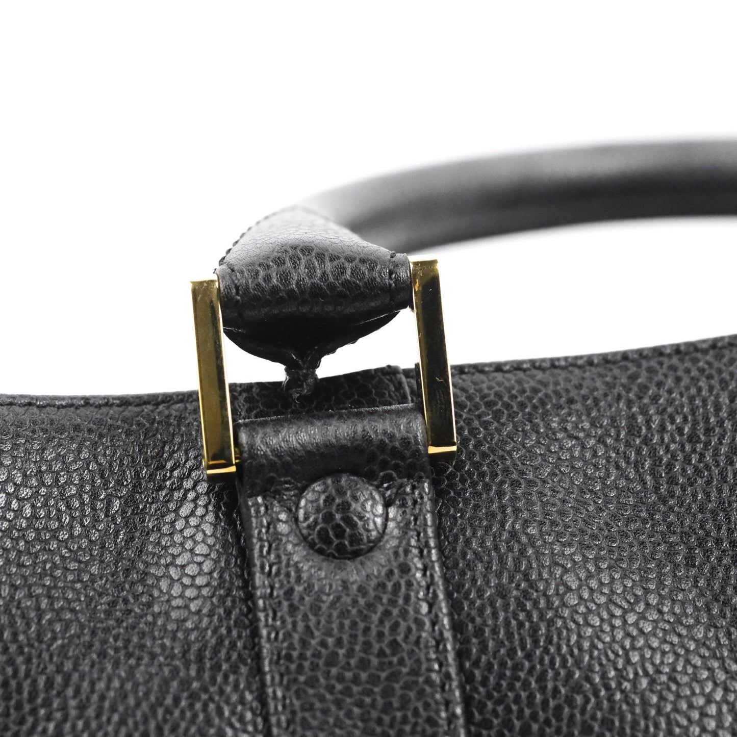 Chanel Vintage Boston Bag Black Caviar Gold Hardware