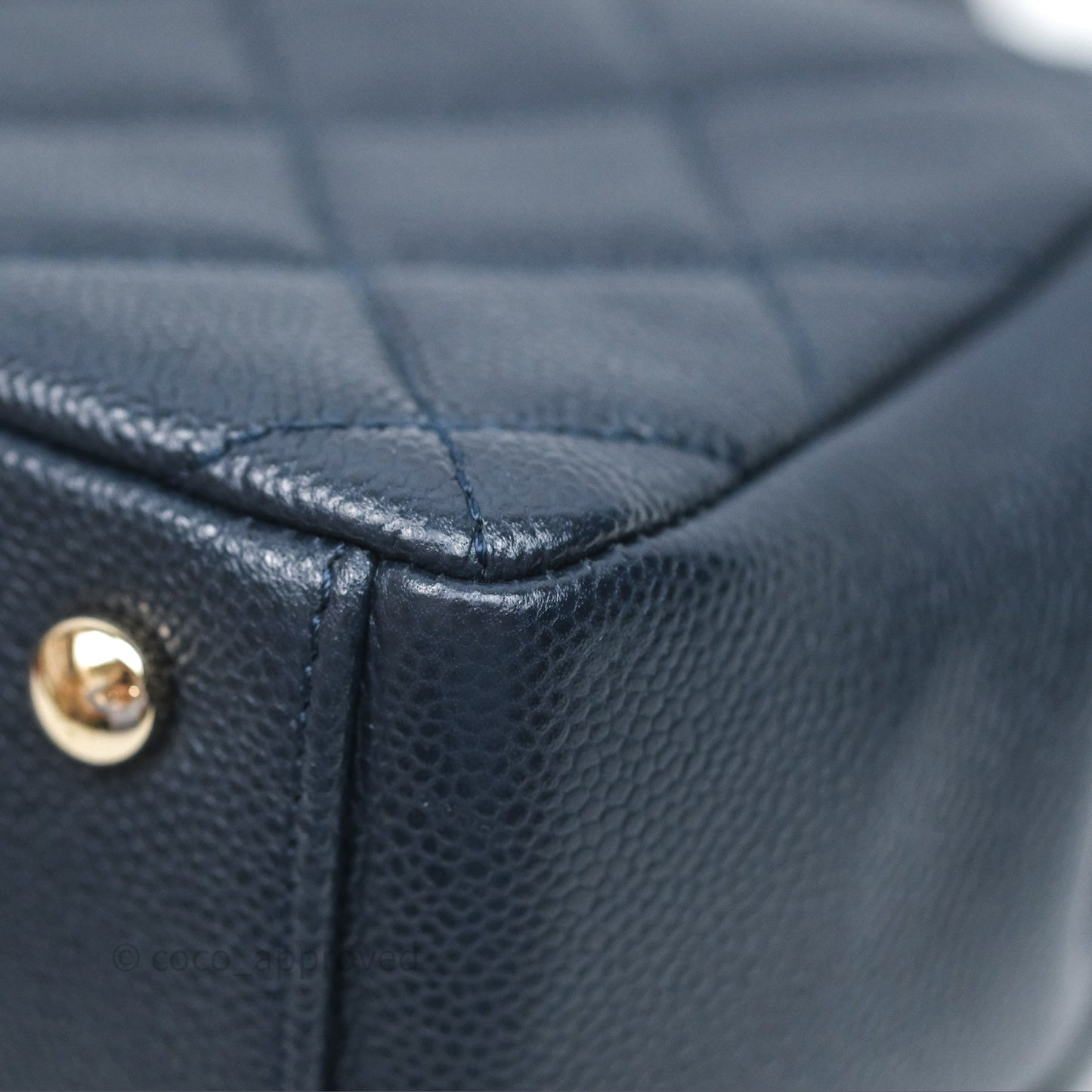 Chanel Quilted Small Business Affinity Flap Navy Caviar Gold Hardware