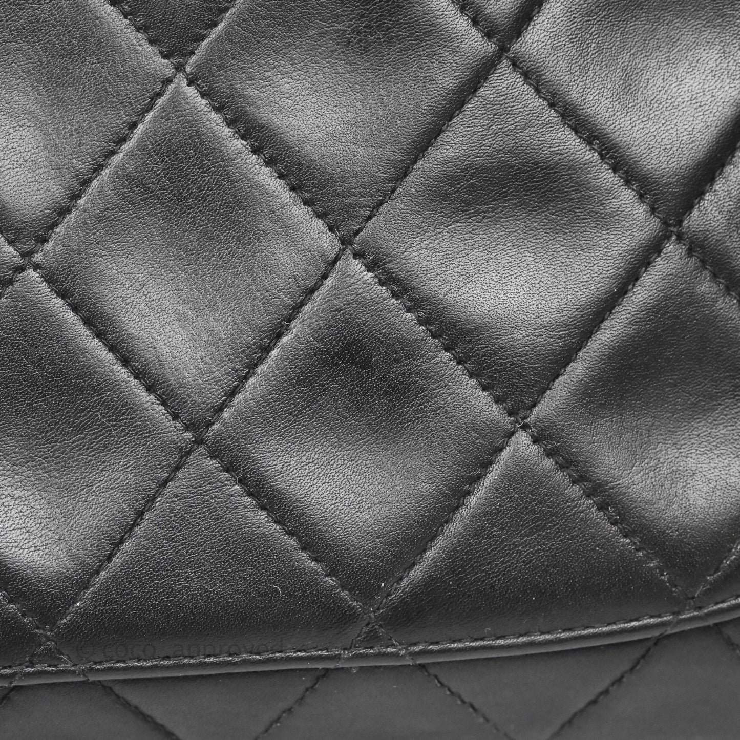 Chanel Vintage XL Jumbo Single Flap Black Lambskin 24K Gold Hardware