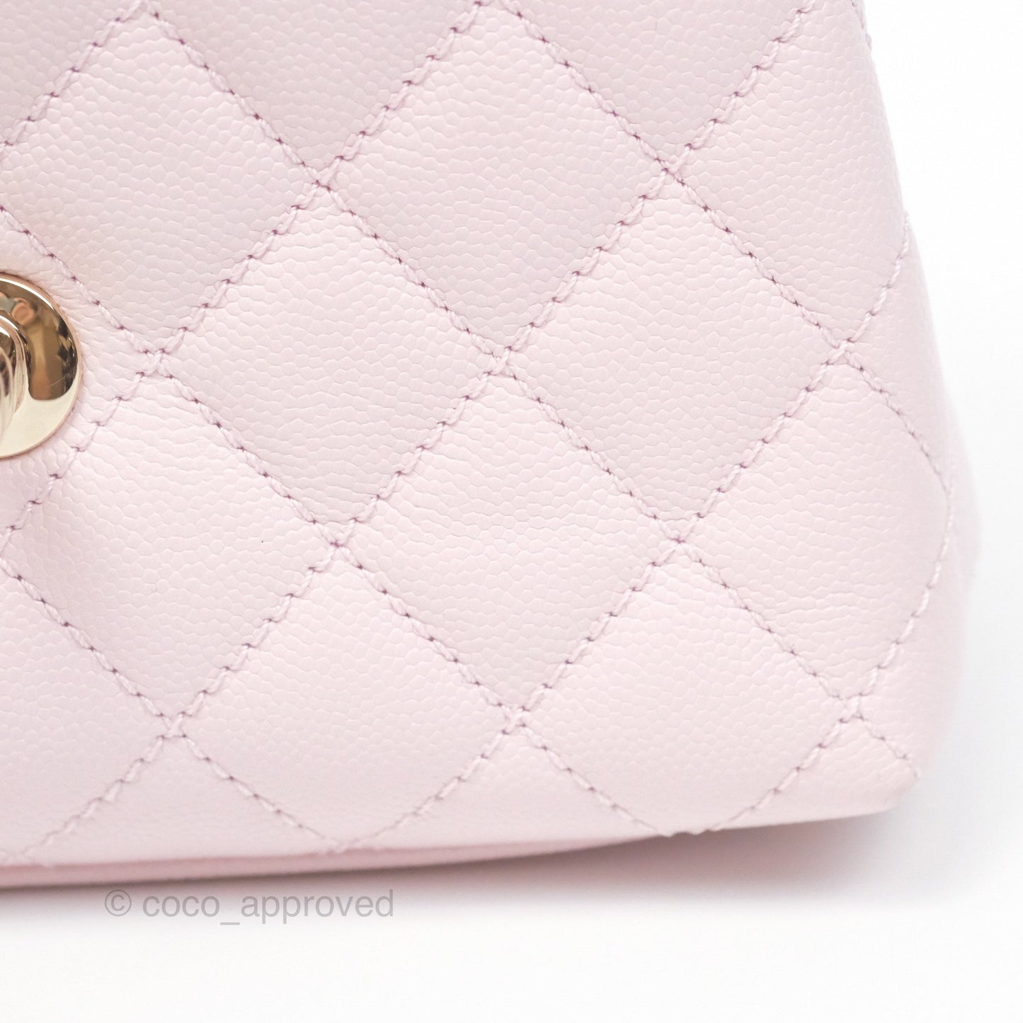 Chanel Mini Coco Handle Quilted Light Pink Caviar Gold Hardware