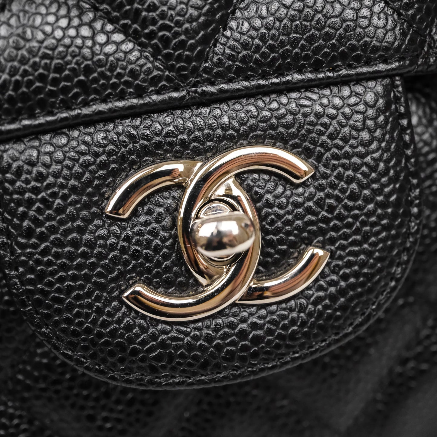 Chanel Jumbo Double Flap Black Caviar Silver Hardware⁣⁣