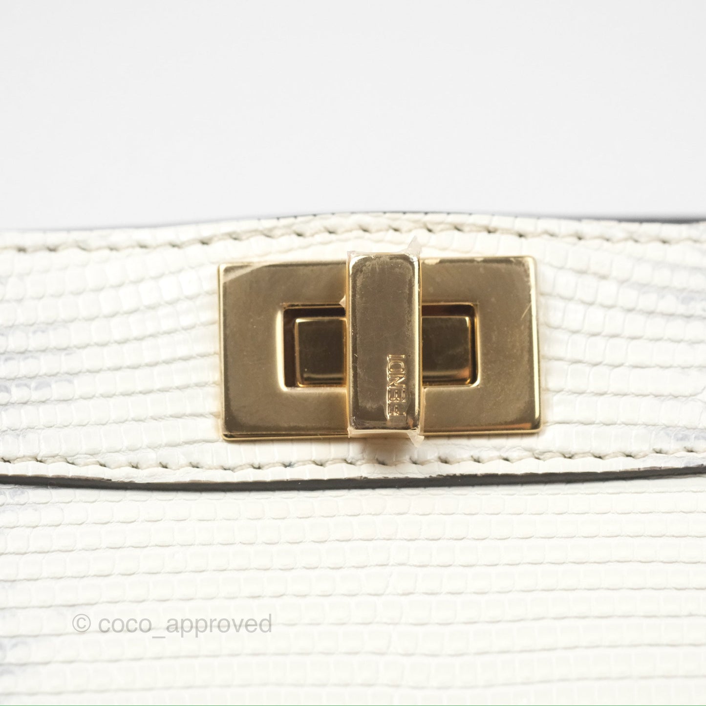 Fendi Peekaboo ISeeU Petite White lizard Leather Bag