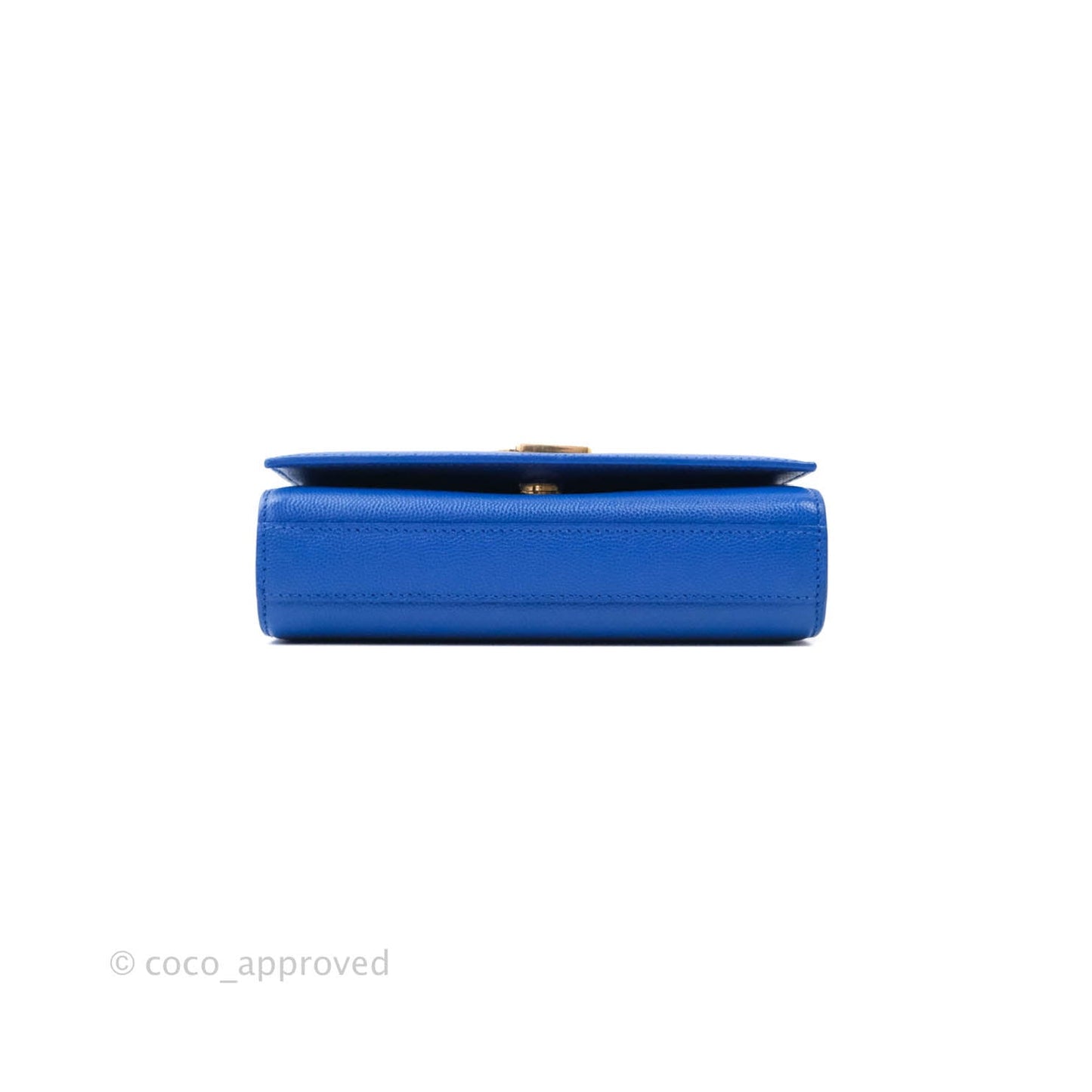 Saint Laurent Classic Kate Original Small Blue Grained Calfskin Gold Hardware