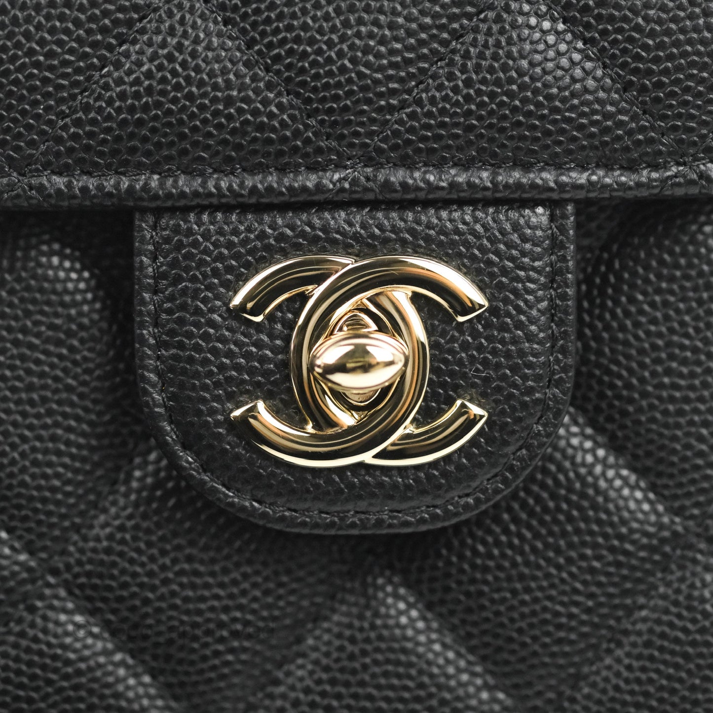 Chanel Classic Quilted Phone Holder Black Caviar Gold Hardware