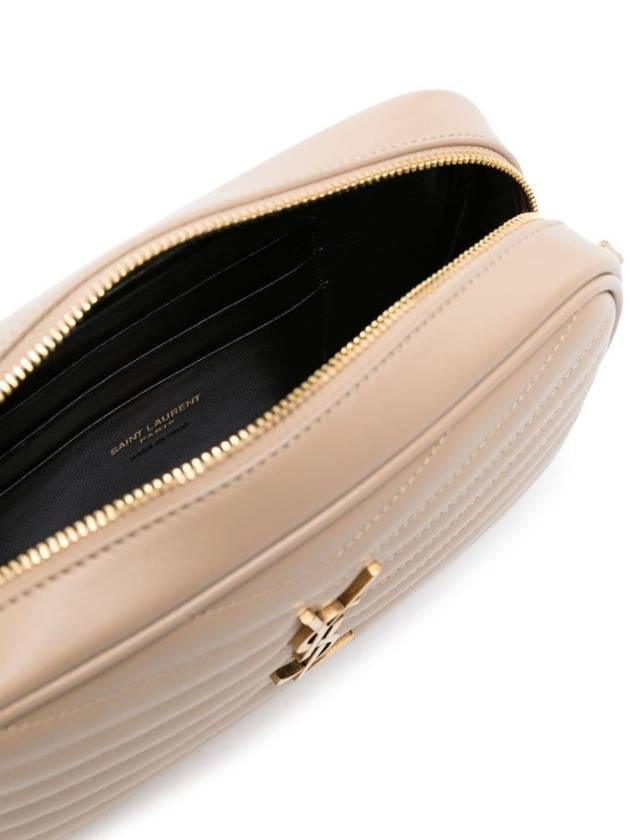 Luxury Saint Laurent Lou Small Leather Cross Bag Beige