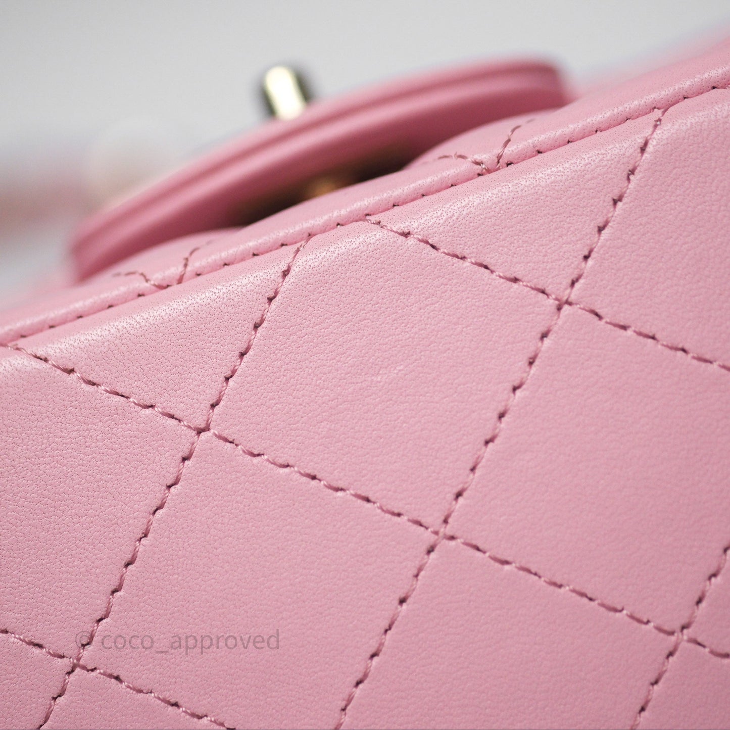 Chanel Quilted Mini Rectangular Flap Pink Lambskin Gold Hardware