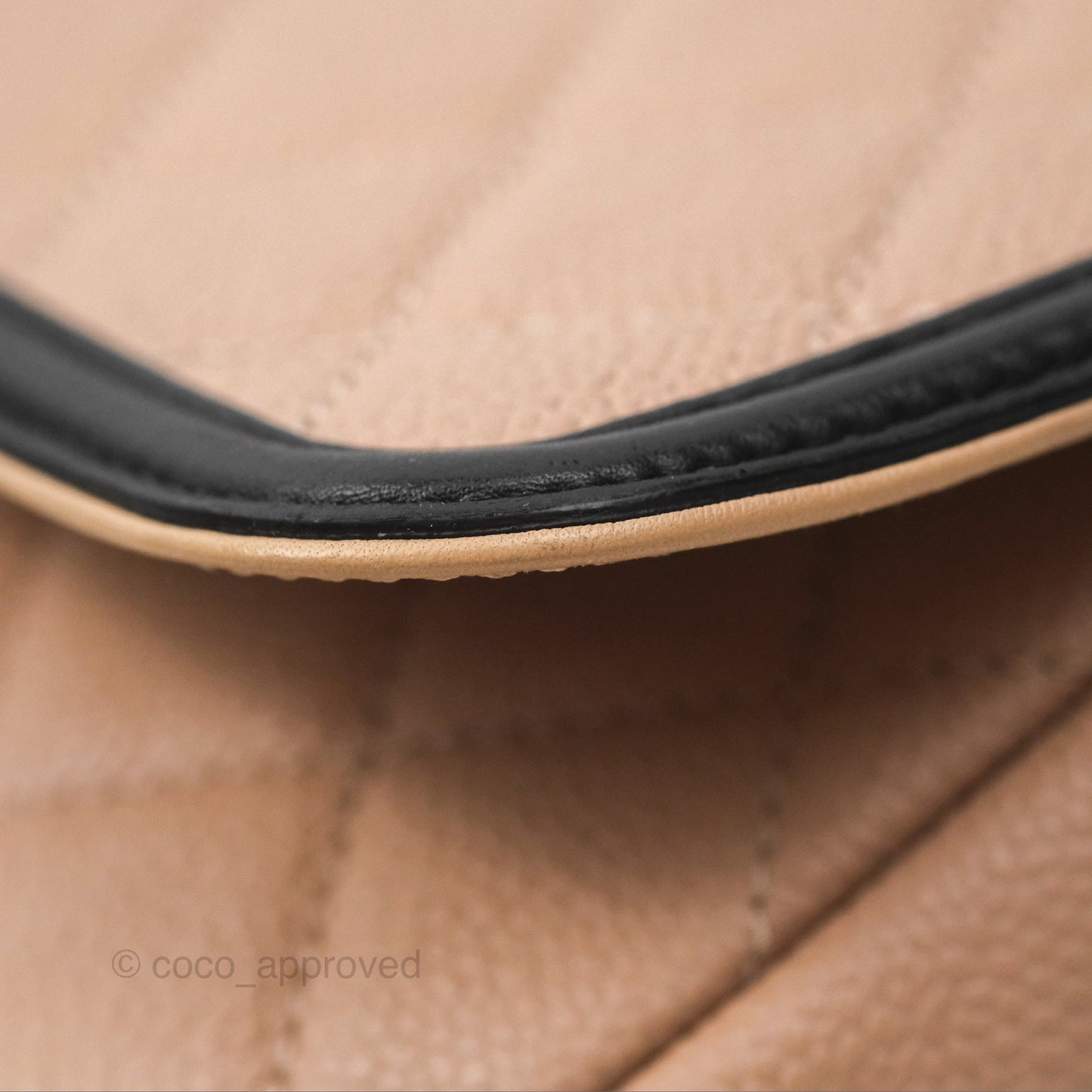 Chanel Quilted Medium CC Filigree Flap Beige Black Caviar