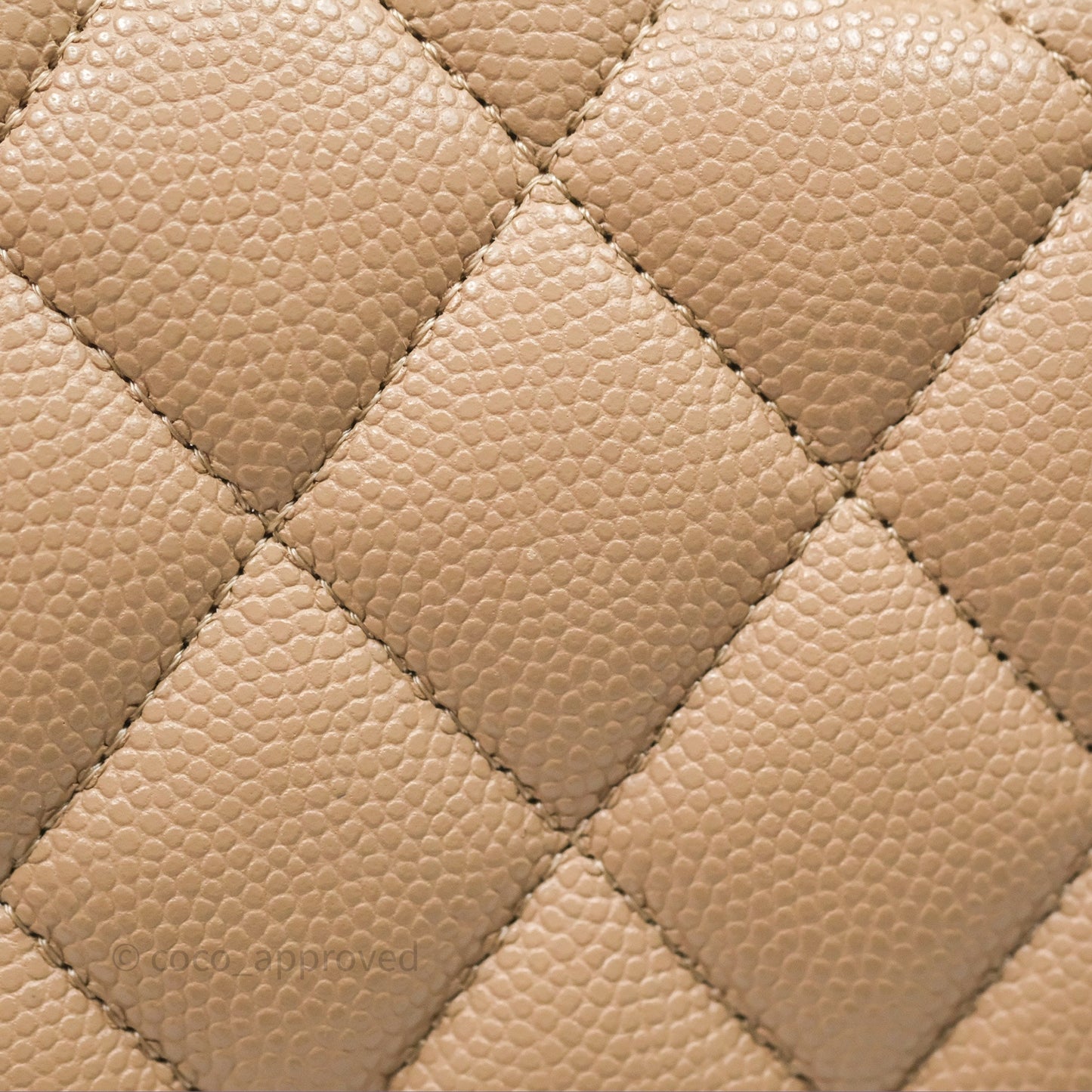 Chanel Classic M/L Medium Double Flap Dark Beige Caviar Gold Hardware 19B