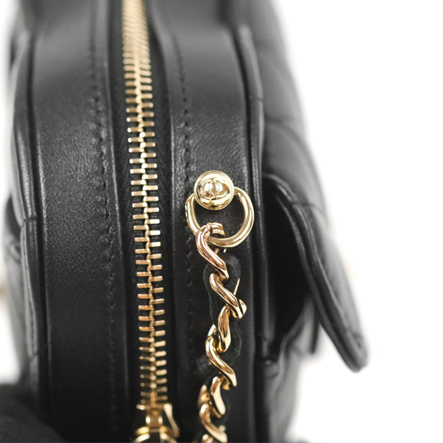 Chanel Small Heart Bag Black Lambskin Gold Hardware 22S