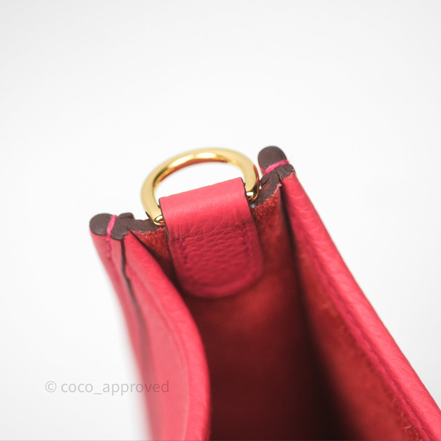 Hermès Mini Evelyne 16 Rose Texas 0E Clemence Gold Hardware