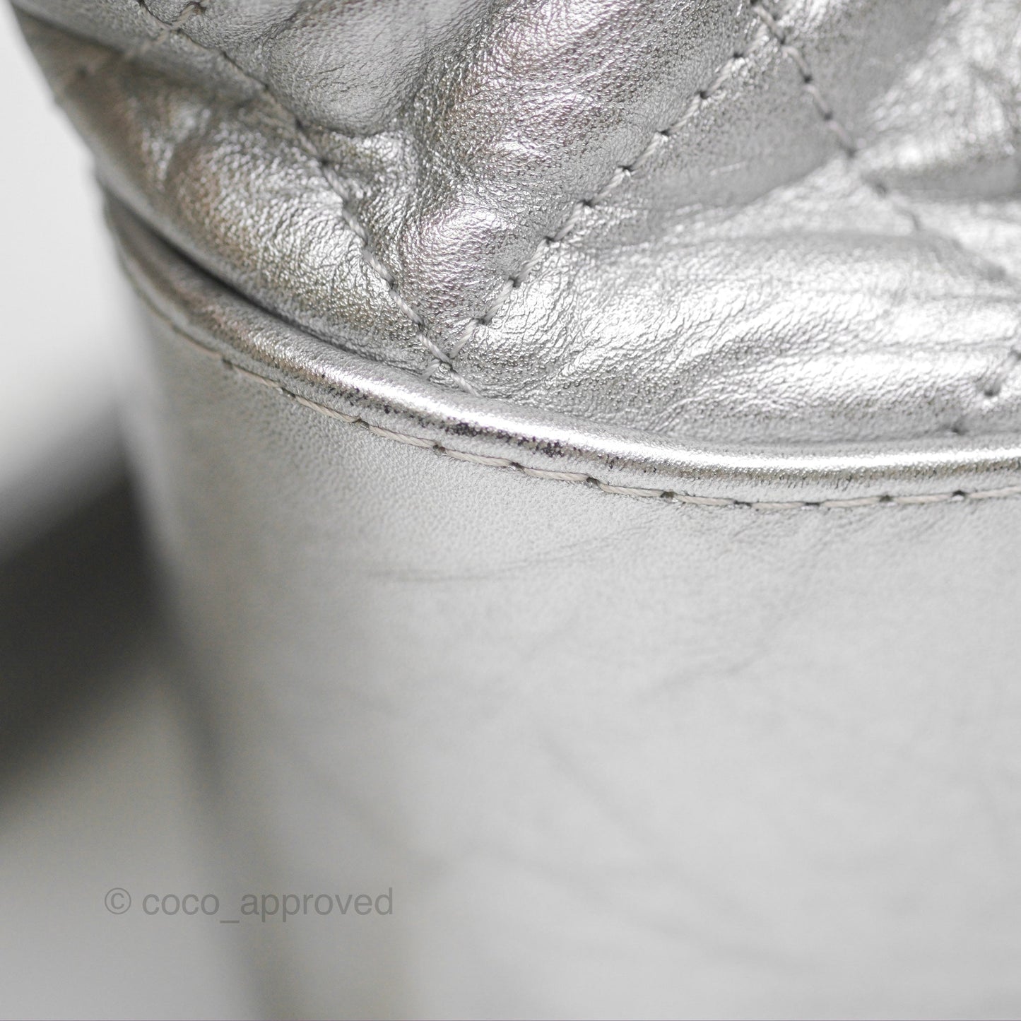 Chanel Large Gabrielle Hobo Metallic Silver Aged Calfskin Mixed Hardware