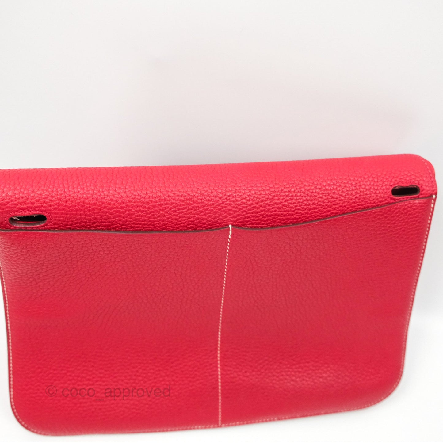 Hermès Halzan 31 Rouge Casque Clemence Palladium Hardware