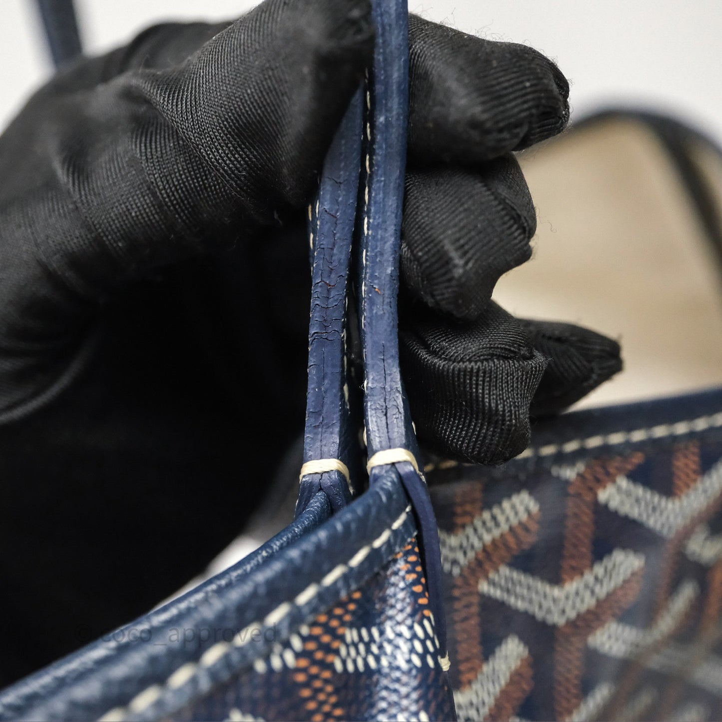 Goyard St. Louis Tote PM Navy/Tan