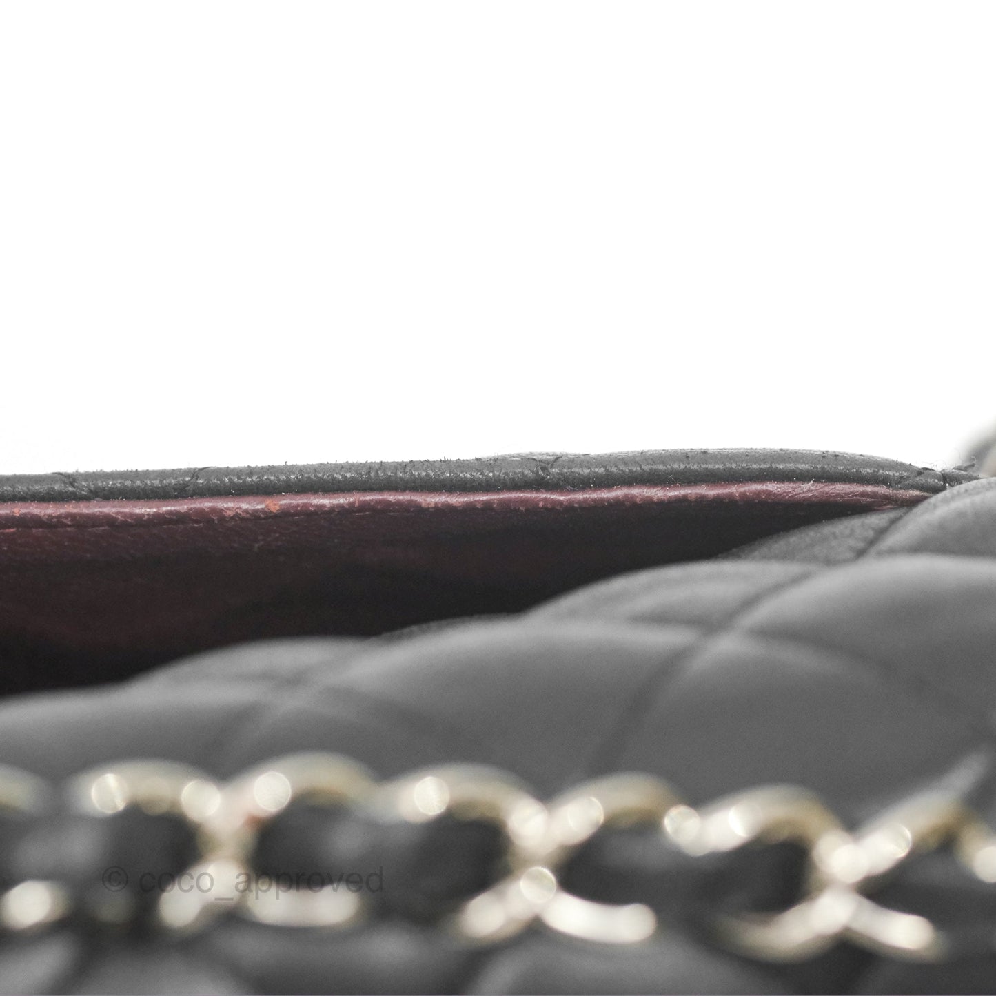 Chanel Classic M/L Medium Flap Quilted Black Lambskin Silver Hardware