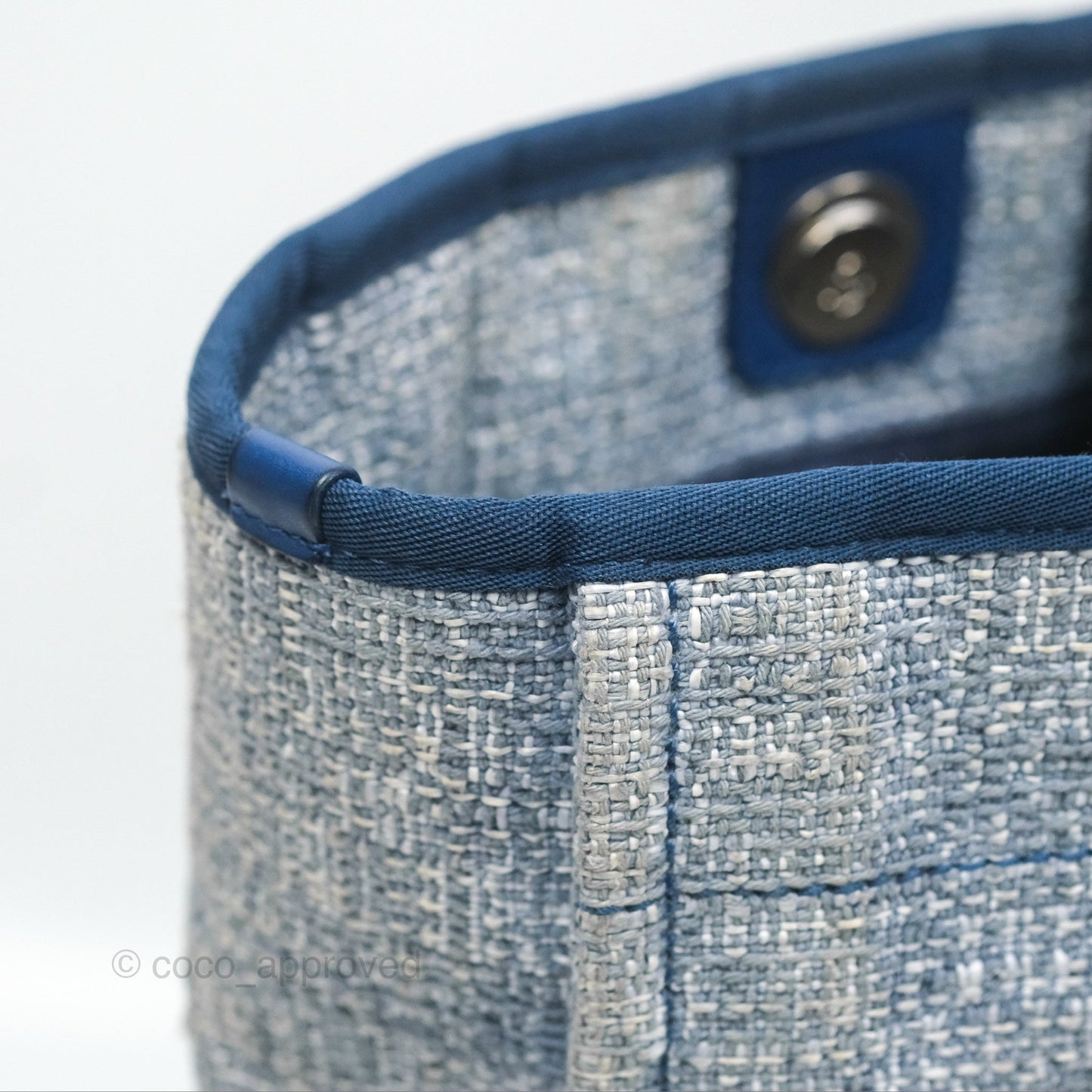Chanel Medium Deauville Tote Blue Canvas