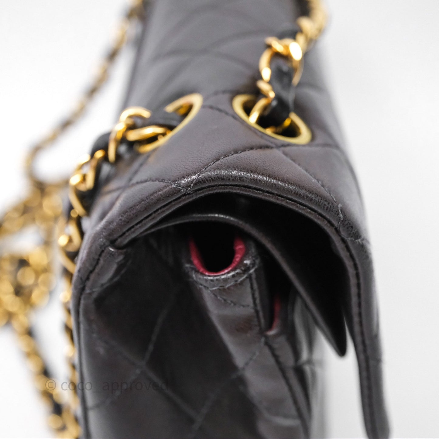 Chanel Vintage Lambskin Small Double Flap Bag Black Gold Hardware