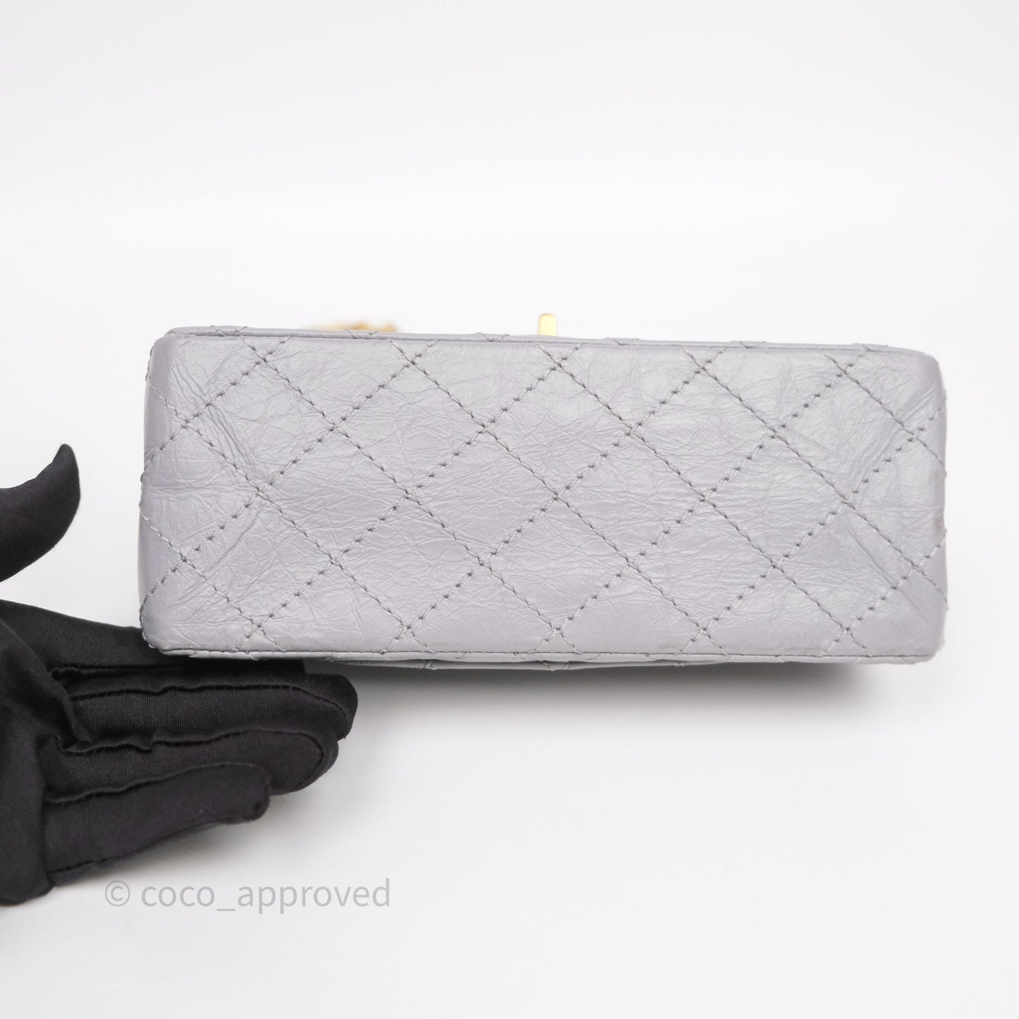 Chanel Mini Reissue 224 Grey Aged Calfskin Aged Gold Hardware