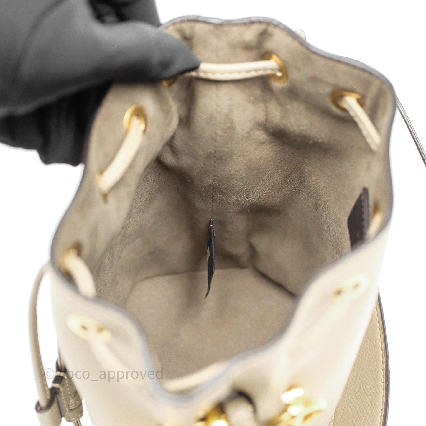 Fendi Mini Mon Tresor Bucket Bag Tortora Grained Calfskin