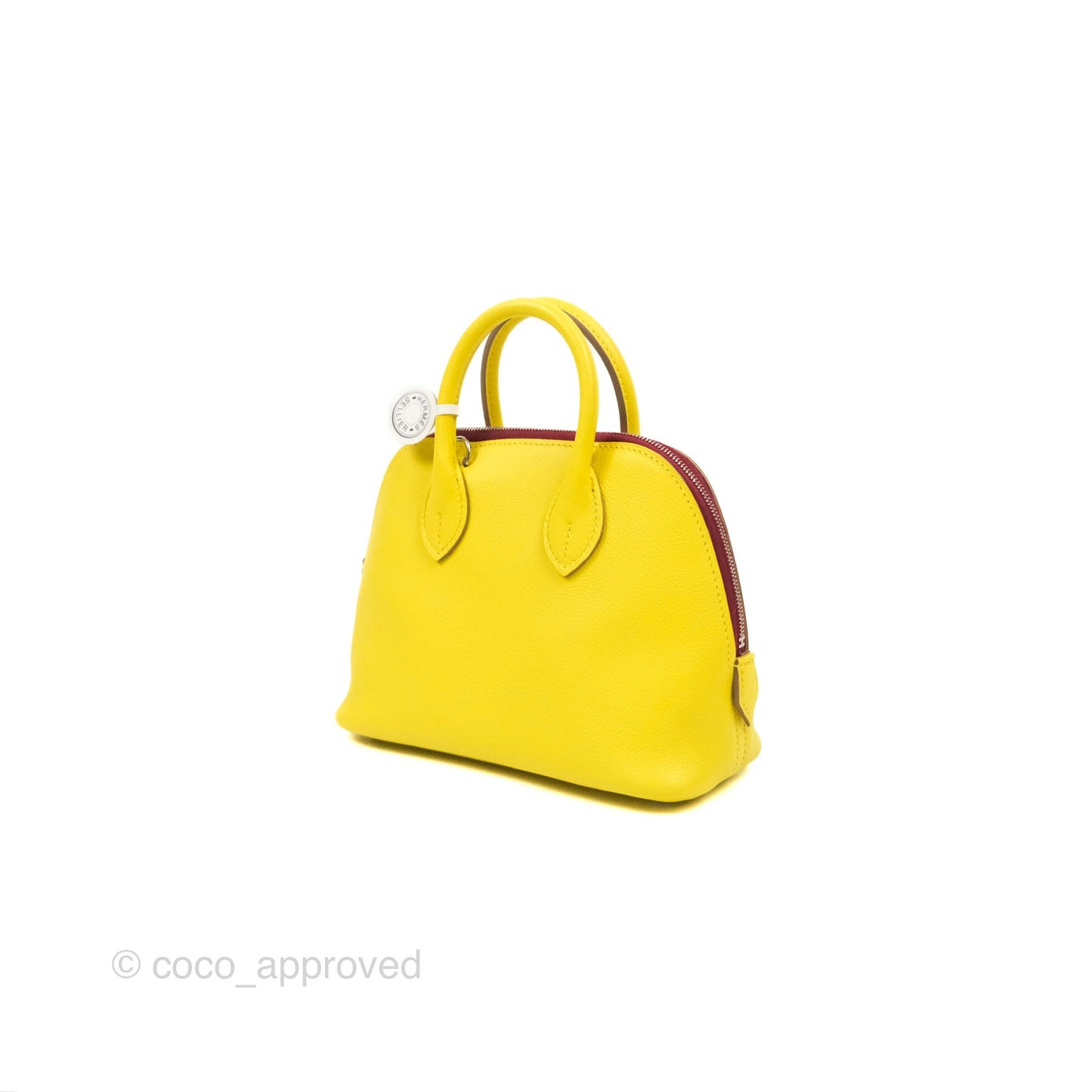 Hermès Bolide Mini 1923 Lime/Rouge H Evercolor Palladium Hardware