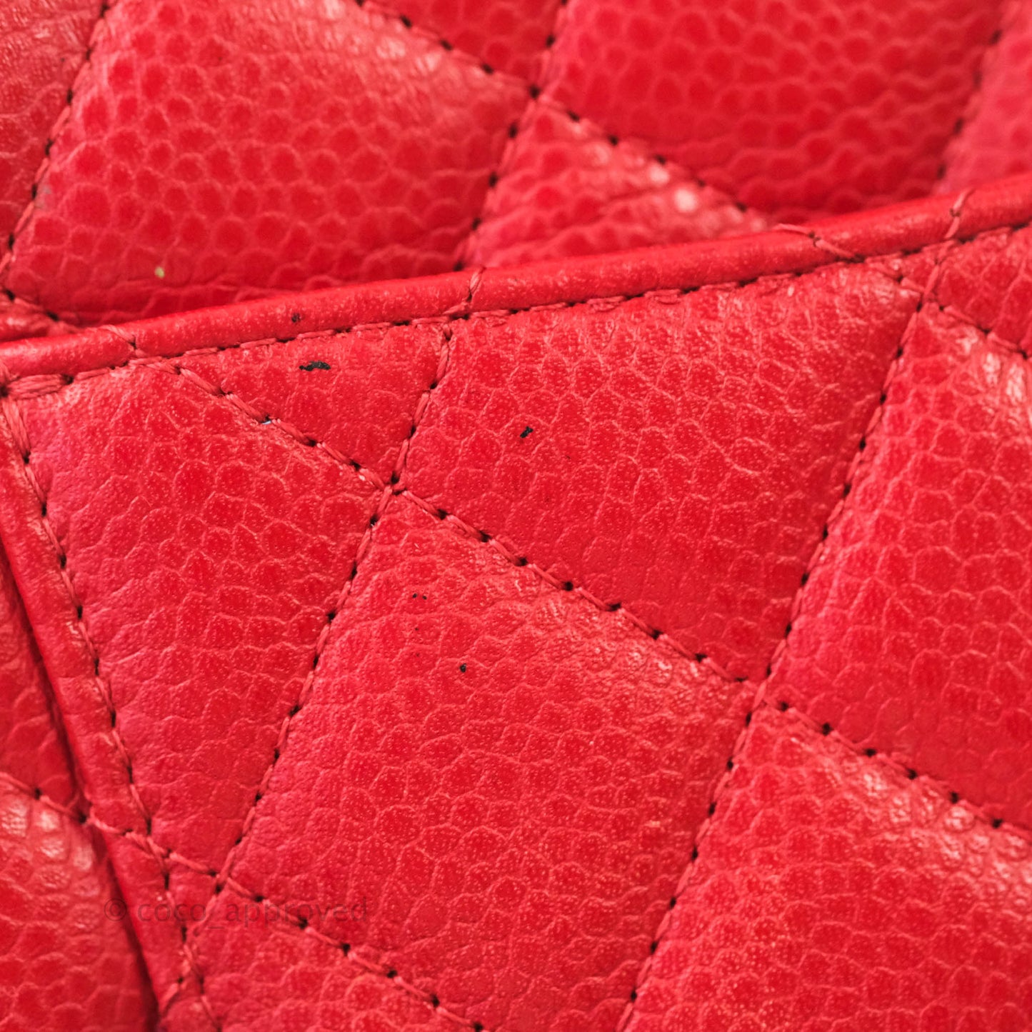 Chanel Quilted Mini Square Red Caviar Silver Hardware