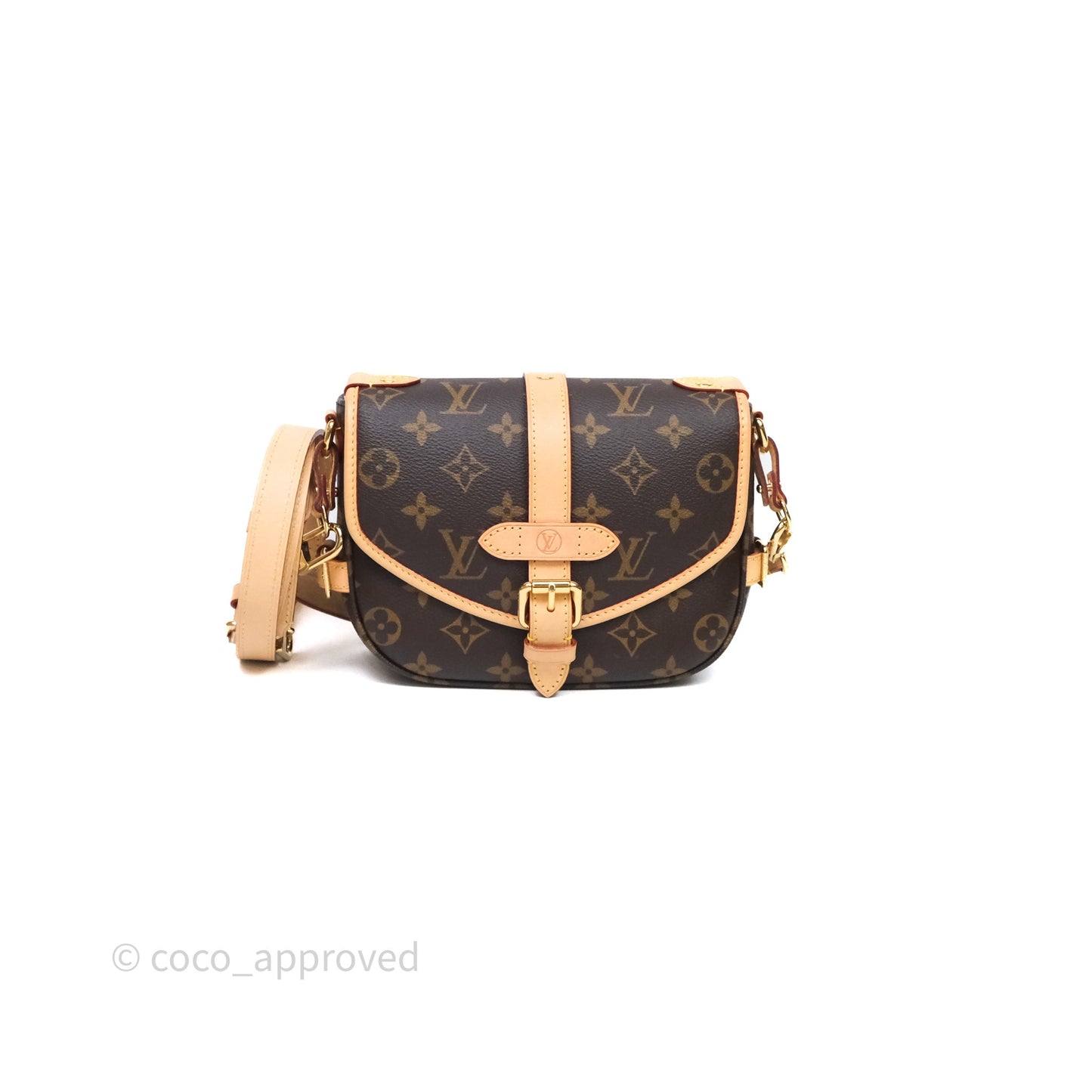 Louis Vuitton Saumur BB Monogram Bag Gold Hardware