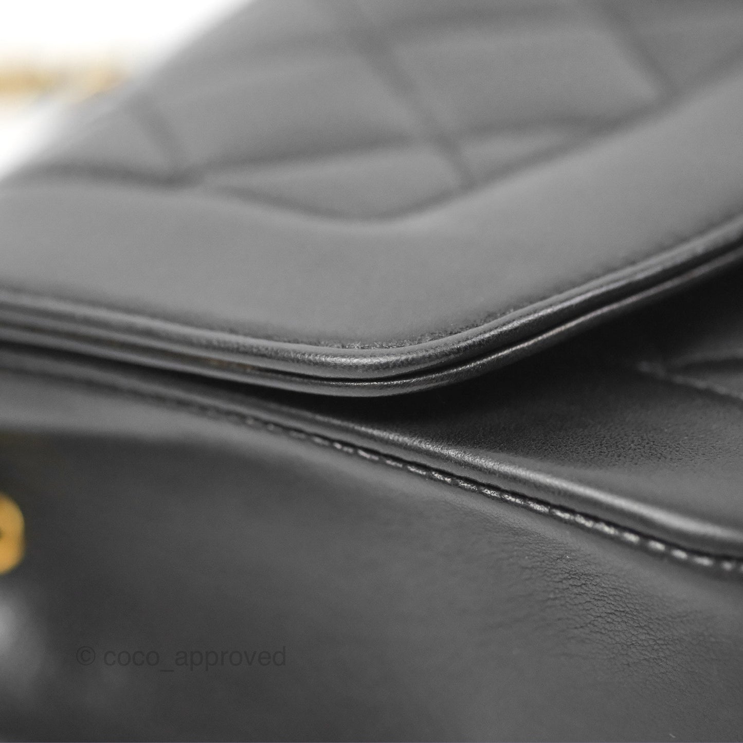 Chanel Vintage Small Quilted Classic Diana Flap Bag Black Lambskin 24K Gold Hardware