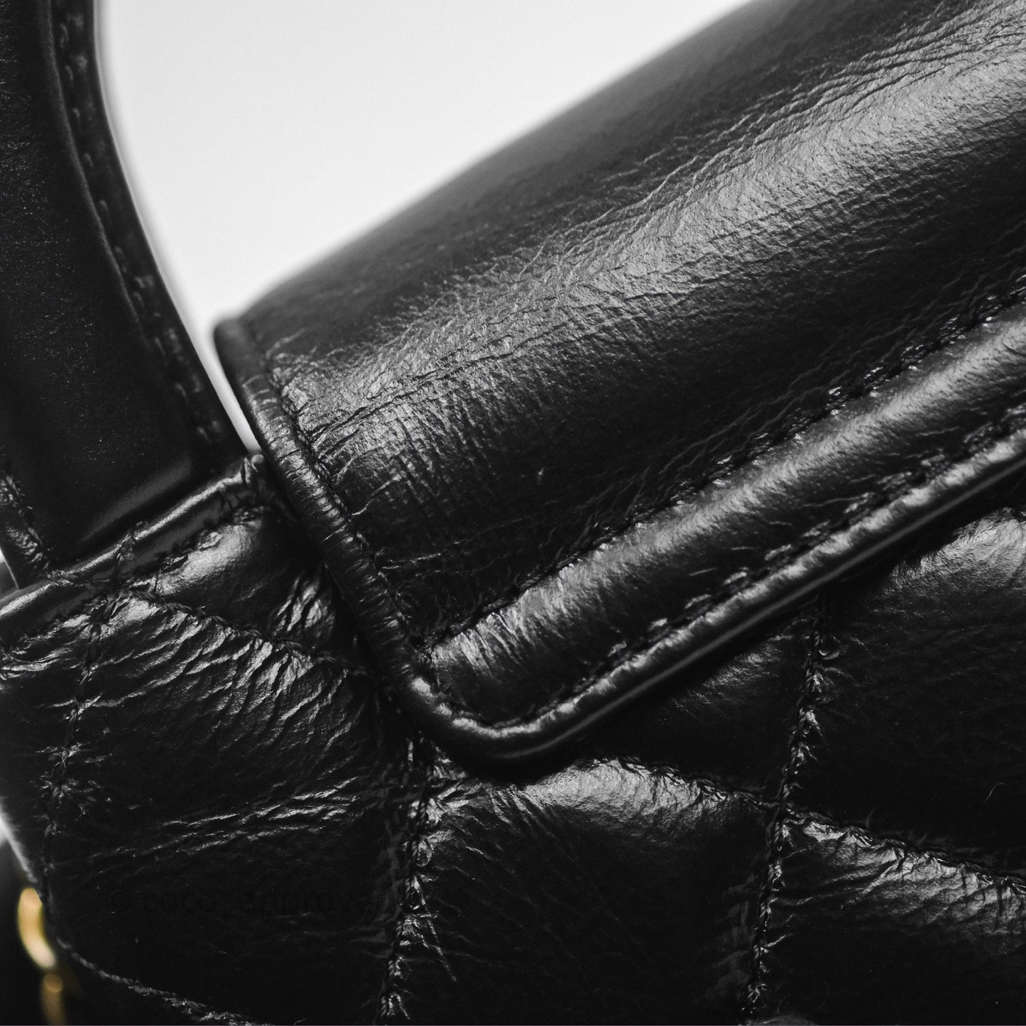 Chanel Mini Nano Kelly Bag Black Shiny Calfskin Aged Gold Hardware