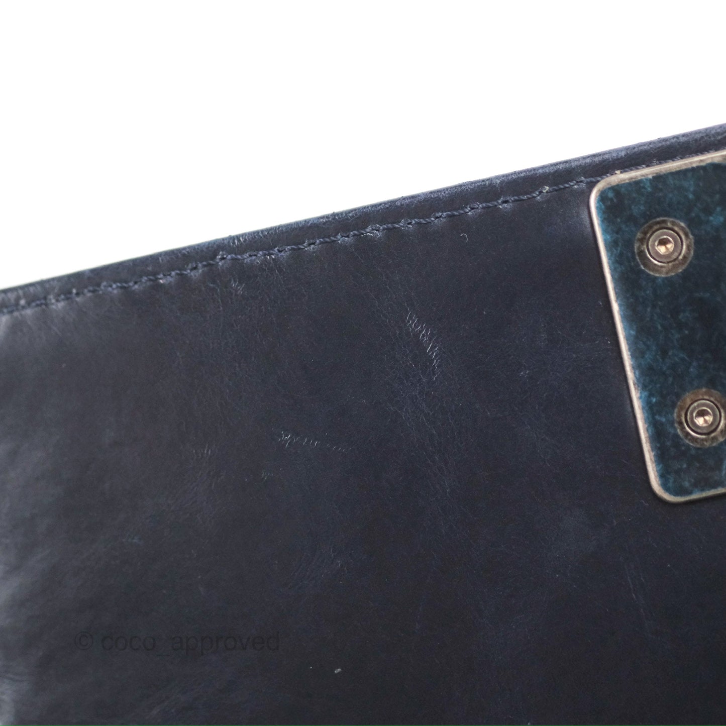 Chanel Small Chain Around Boy Dark Navy Glazed Calfskin Ruthenium Hardware