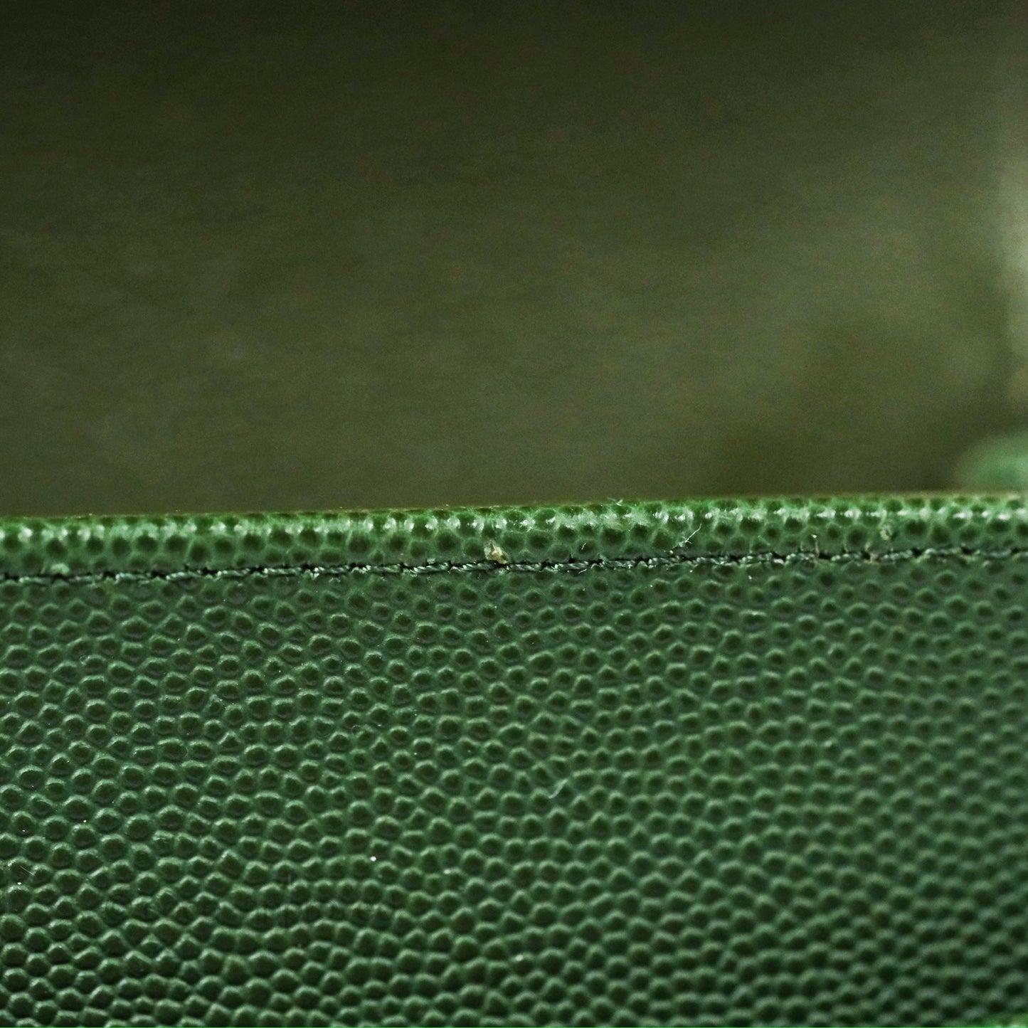 Chanel Classic M/L Medium Flap Quilted Dark Green Caviar Silver Hardware