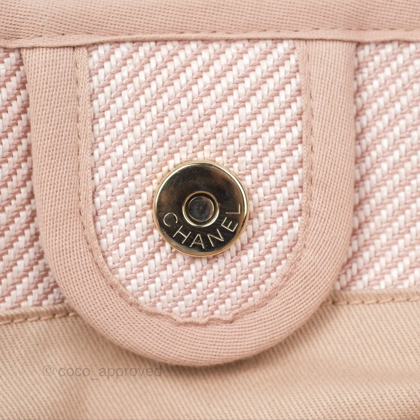 Chanel Medium Deauville Pink Canvas Gold Hardware