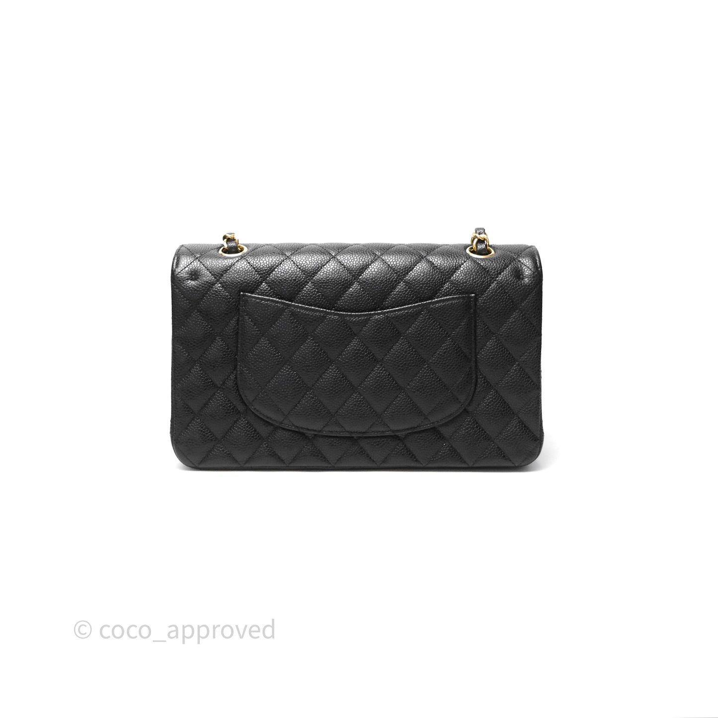Chanel M/L Medium Classic Flap Quilted Black Caviar Gold Hardware