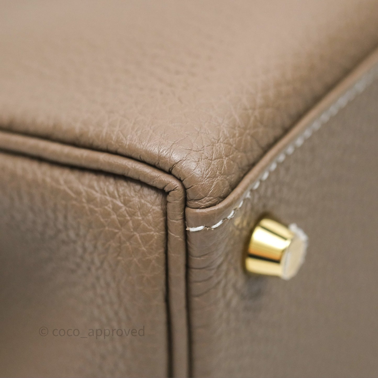 Hermès Kelly 25 Etoupe 18 Retourne Togo Gold Hardware