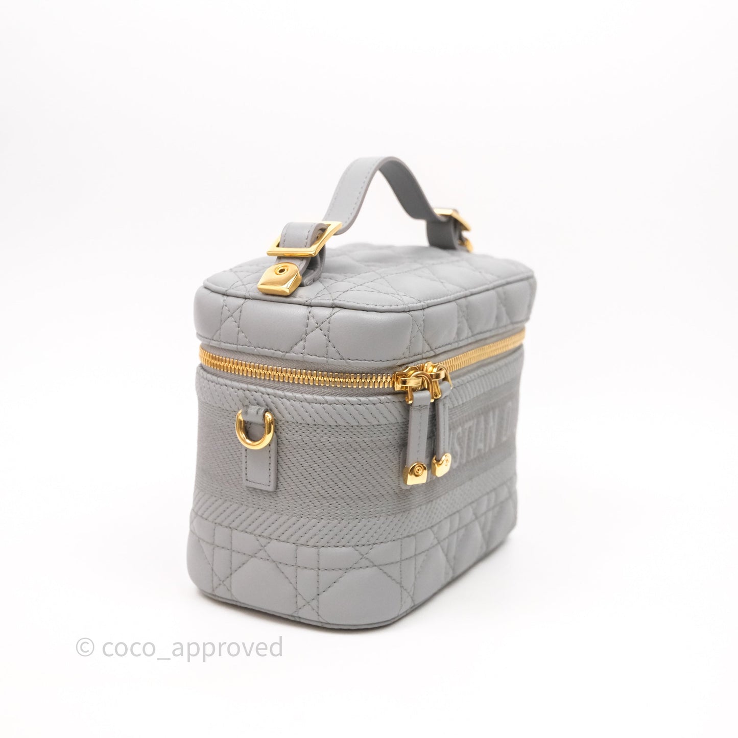 Christian Dior Small Diortravel Vanity Case Grey Lambskin Cannage