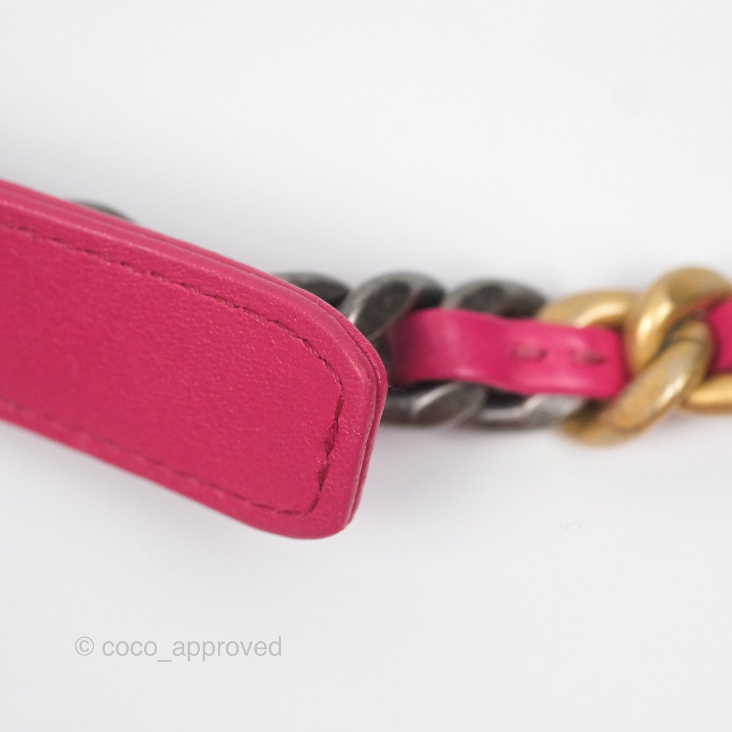 Chanel 19 Large (Medium) Dark Pink Goatskin Mixed Hardware