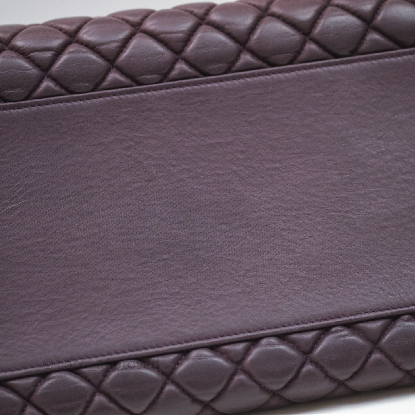 Chanel Large Mademoiselle Bowling Crumpled Calfskin Purple Ruthenium Hardware