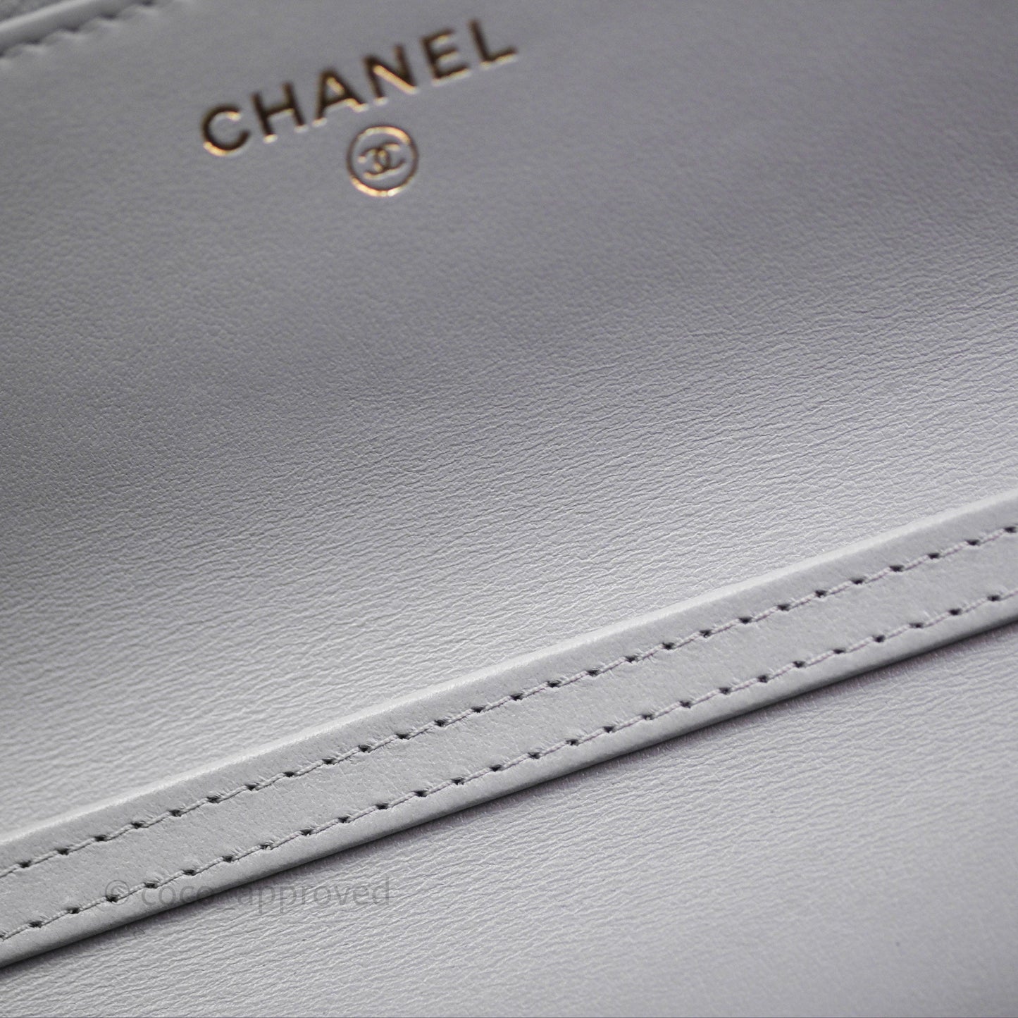 Chanel Wallet On Chain WOC Adjustable CC Chain Grey Caviar Aged Gold Hardware
