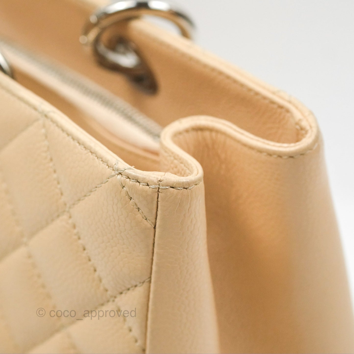 Chanel GST Beige Caviar Silver Hardware