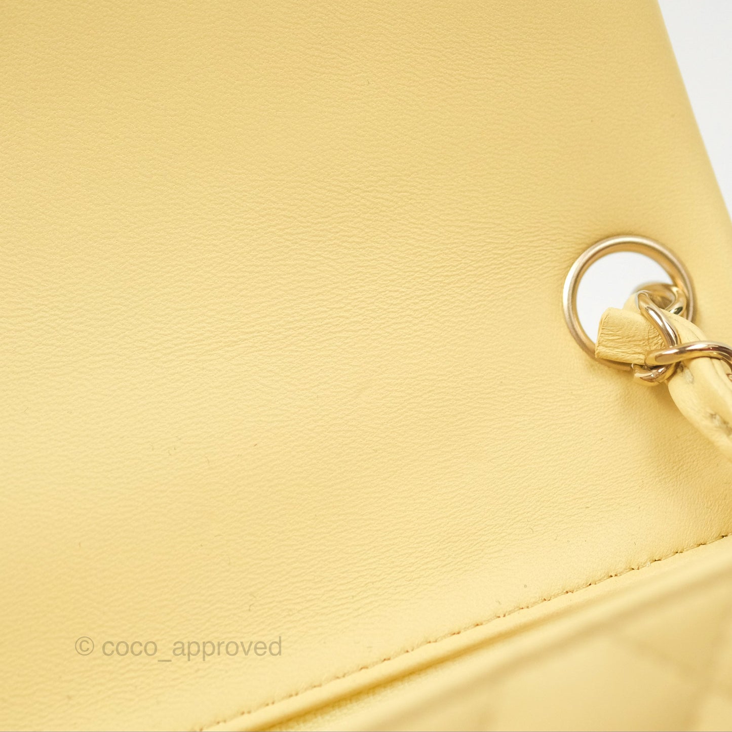 Chanel Mini Square Quilted Yellow Lambskin Gold Hardware