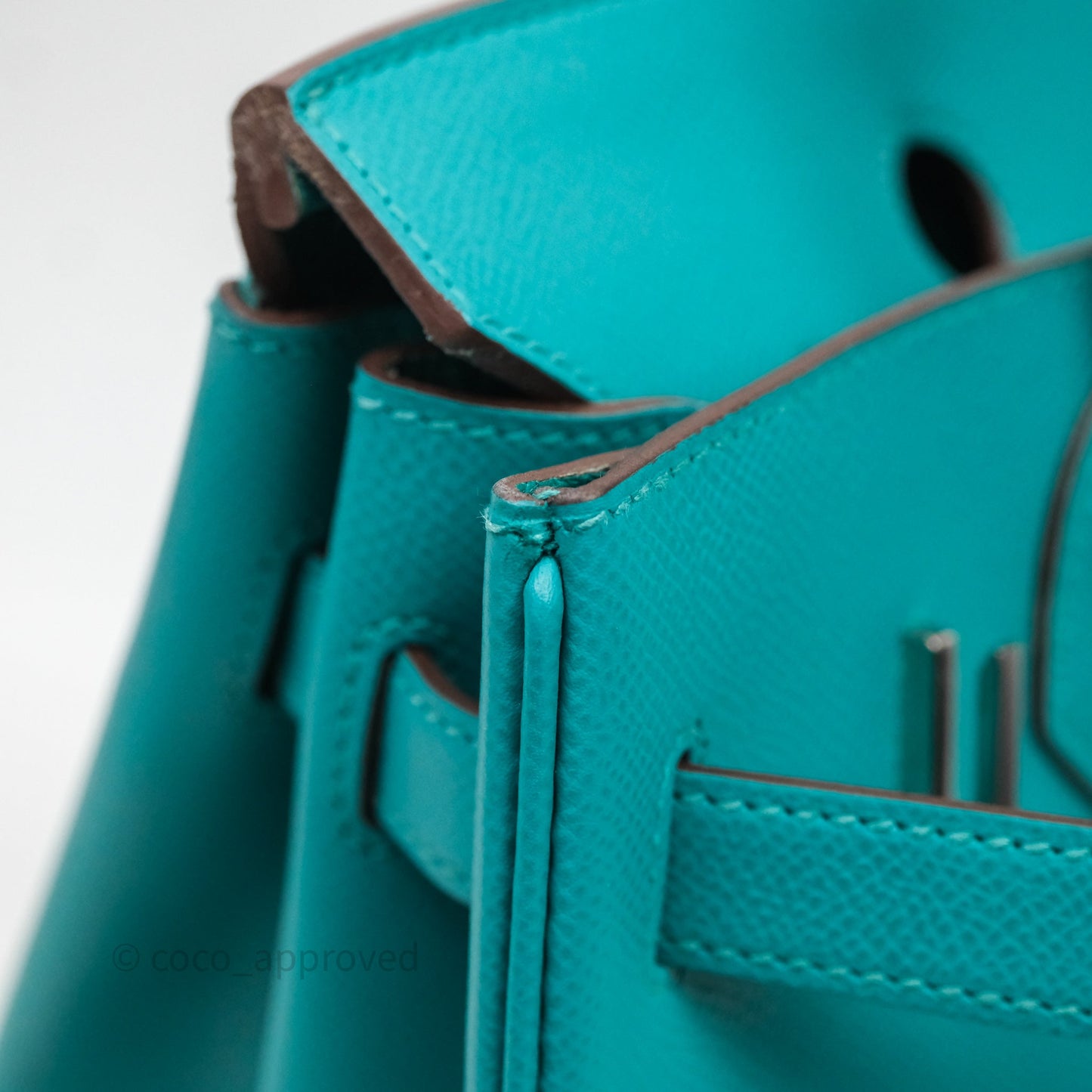 Hermès Birkin 30 Retourne Vert Verone U1 Epsom Palladium Hardware