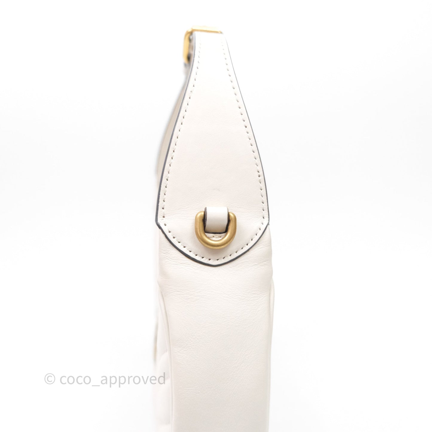 Gucci GG Marmont Half Moon-shaped Hobo Bag White