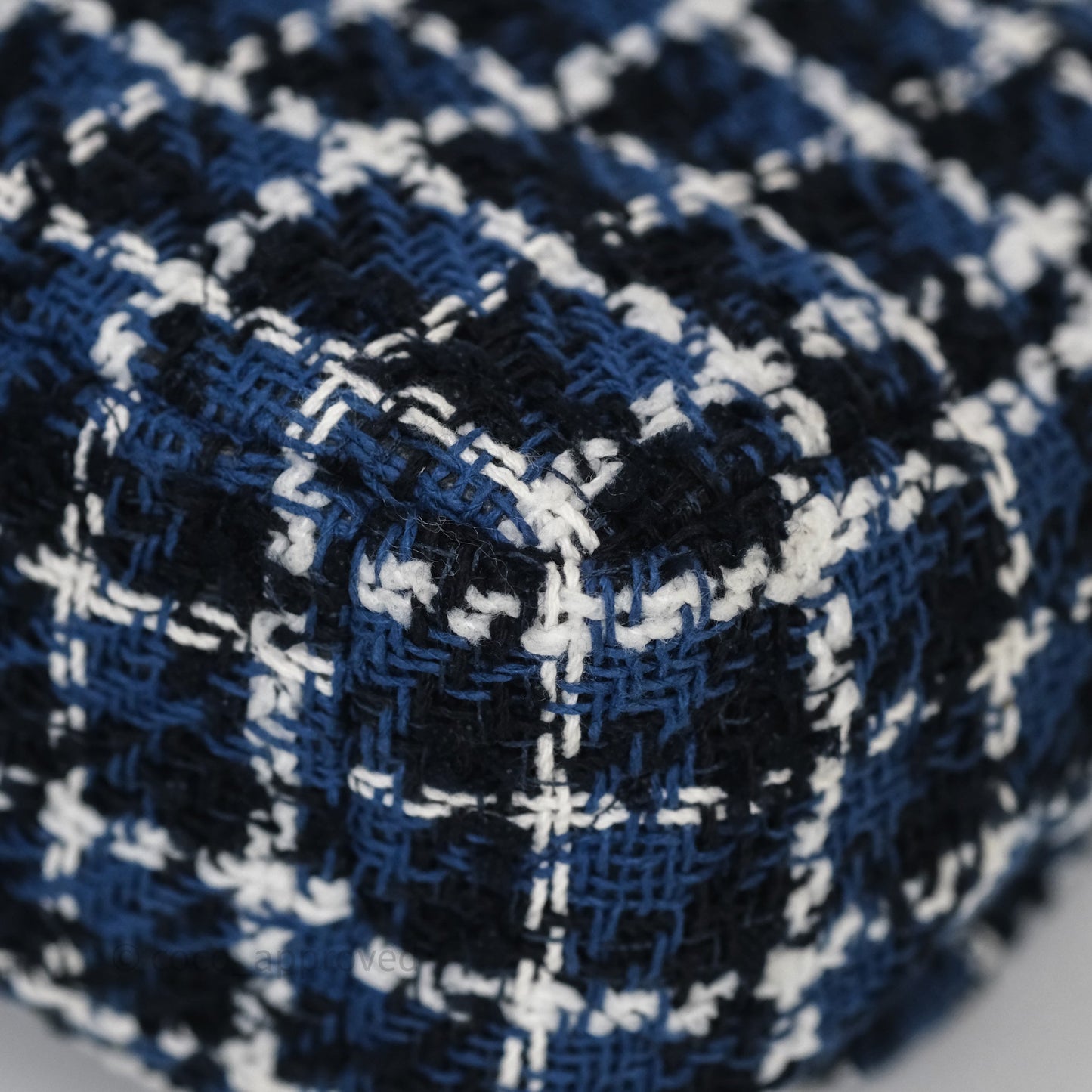 Chanel 19 Small Blue White Black Grid Tweed Mixed Hardware