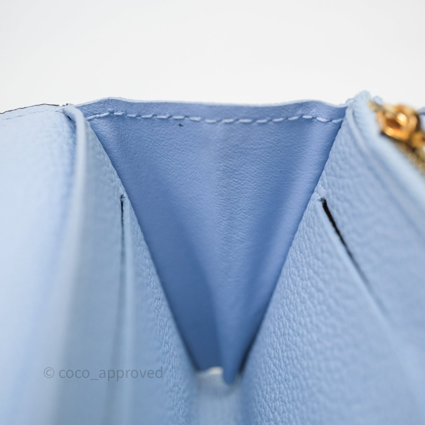 Louis Vuitton Rosali Coin Purse Empreinte Bleu Nuage Gold Hardware