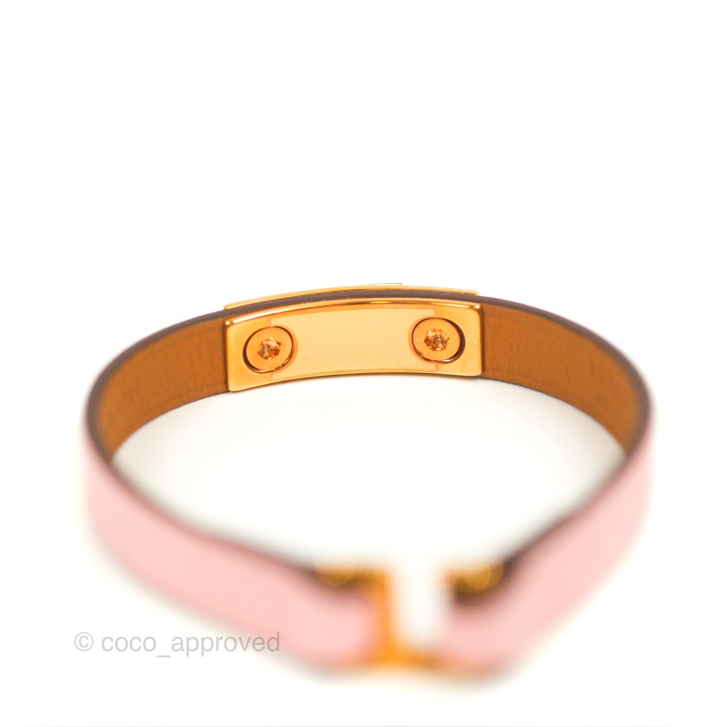 Hermès Rivale Mini Bracelet Rose Sakura Swift Rose Gold Hardware