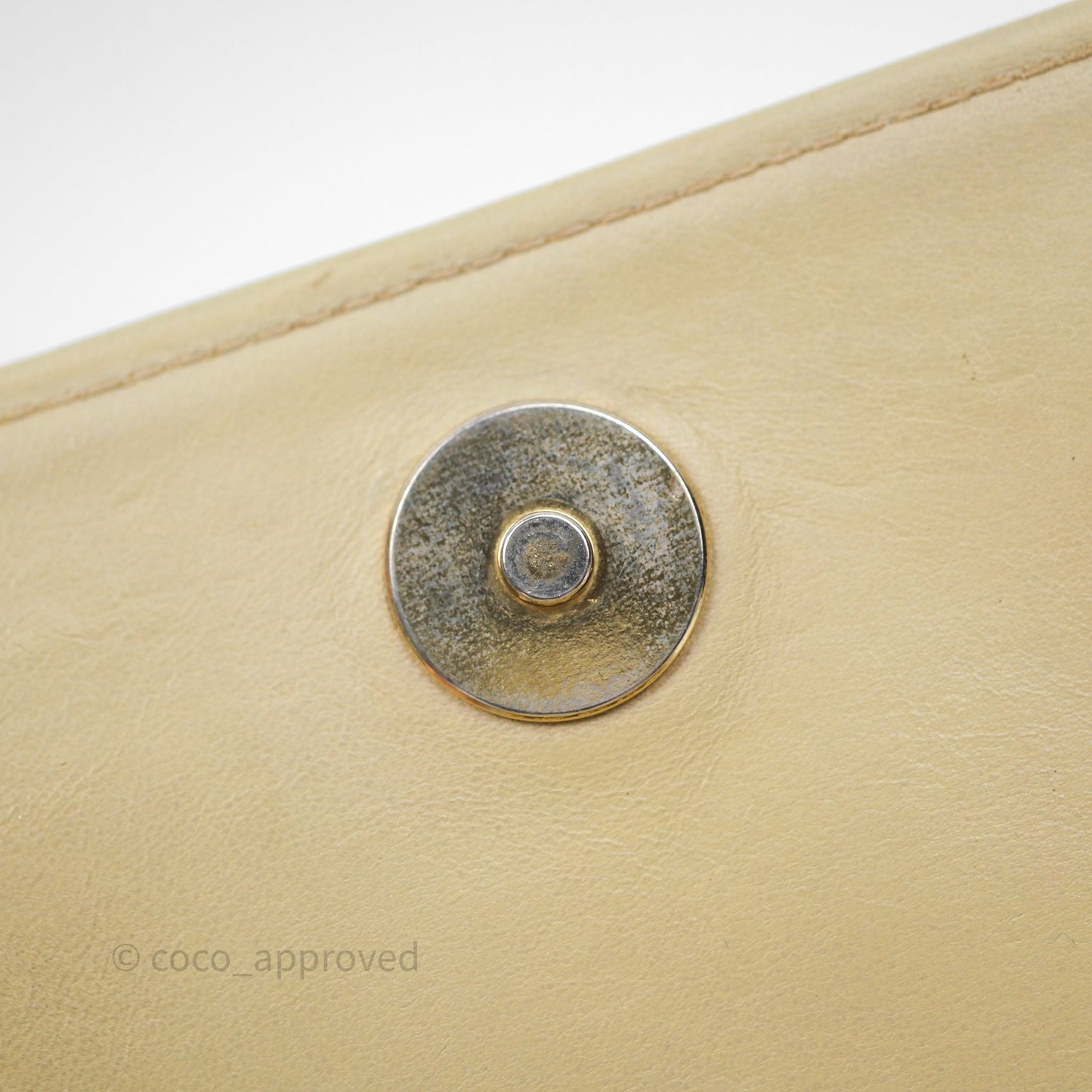 Chanel Vintage CC Flap Bag Beige Lambskin Gold Hardware