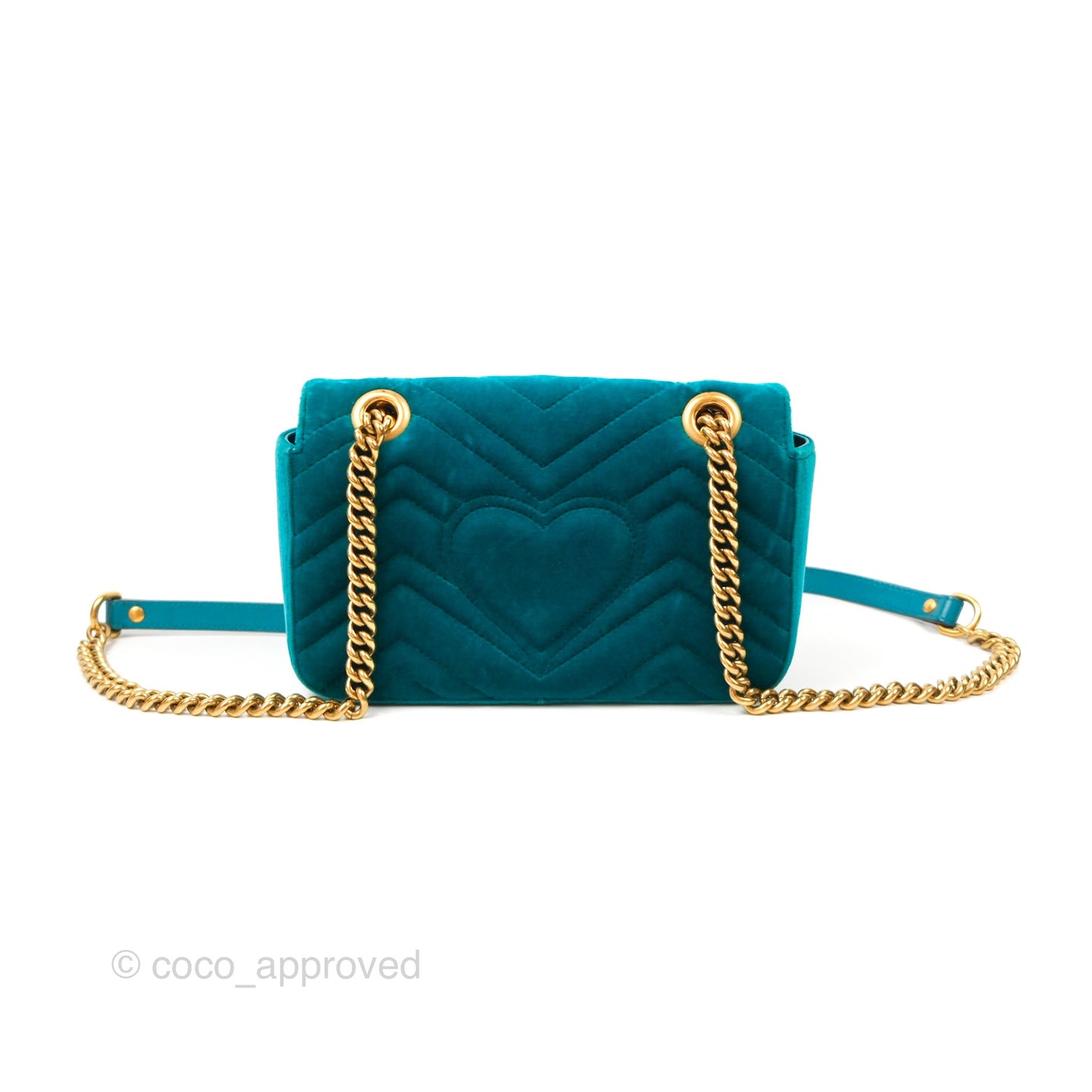 Gucci Mini Marmont Velvet Green Gold Hardware
