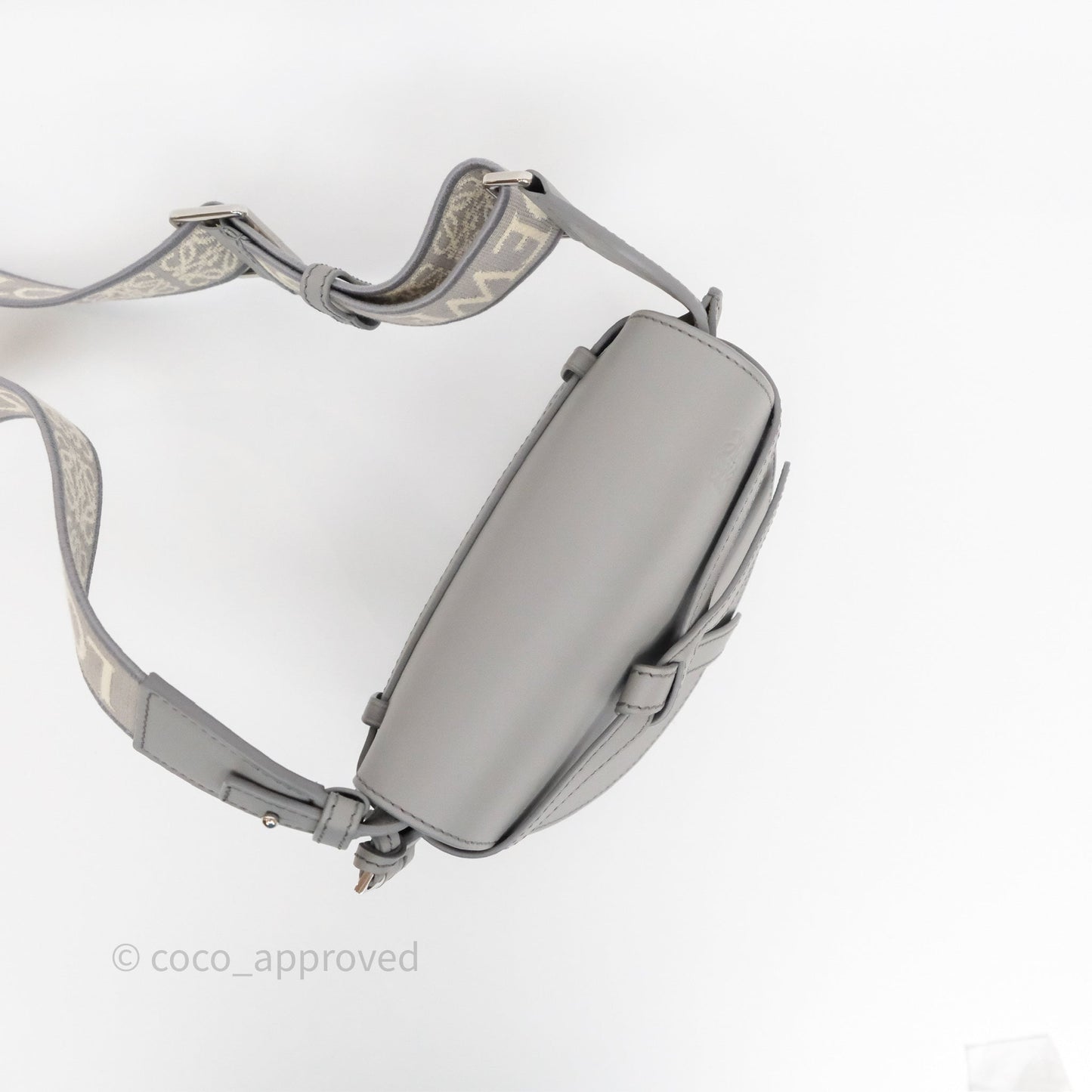 Loewe Mini Gate Dual Bag Grey Soft Calfskin Jacquard Strap