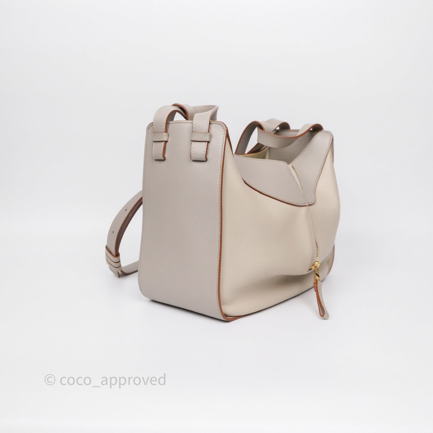 Loewe Small Hammock Shoulder Bag Calfskin Light Grey/Beige