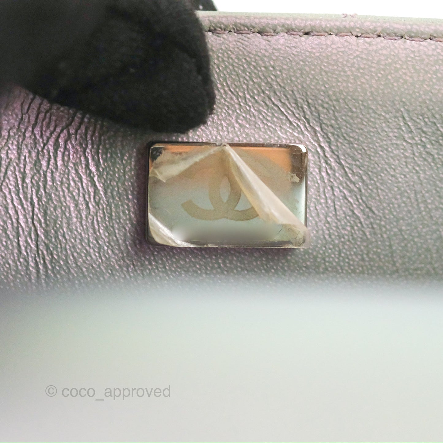 Chanel Quilted Mini Rectangular Iridescent Lilac Calfskin Silver Hardware