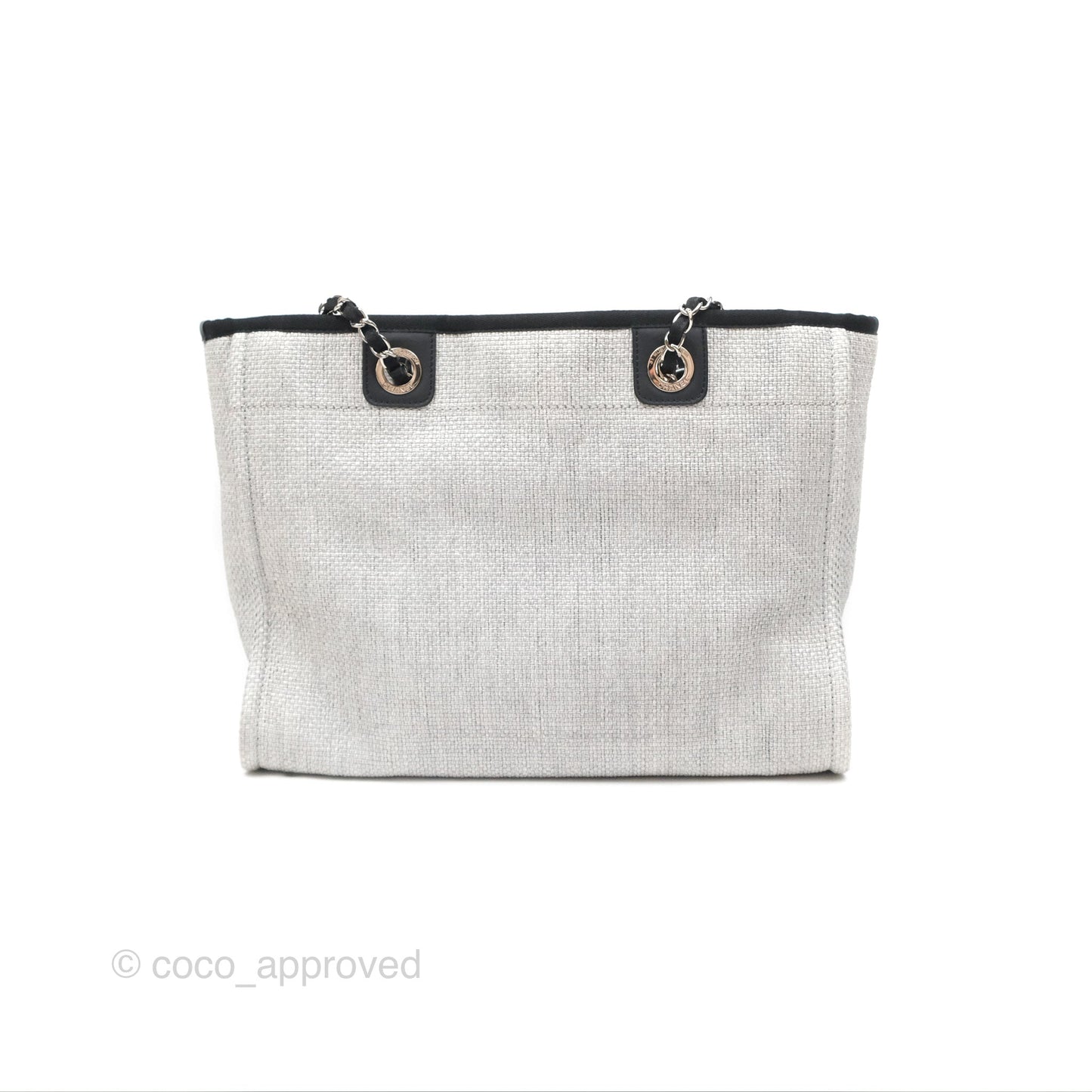 Chanel Medium Deauville Tote Light Grey Canvas